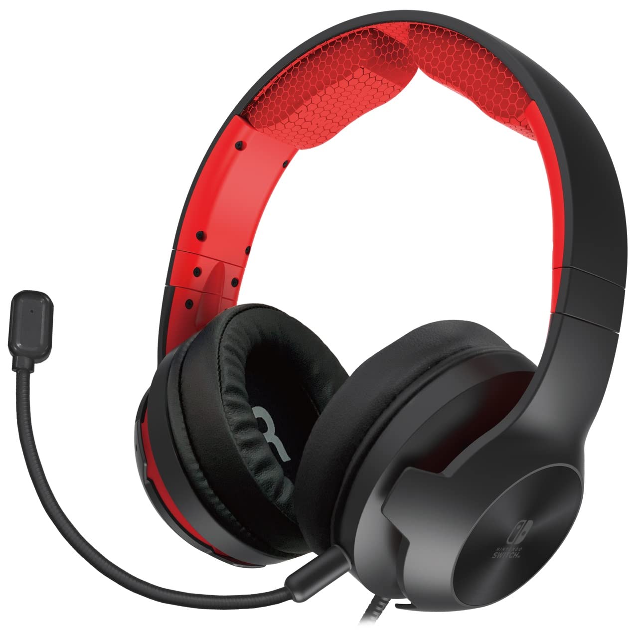 Official Hori Gaming Headset for Nintendo Switch & Switch Lite - Black/Red - High-Quality Audio for Immersive Gameplay at Home or On-the-Go