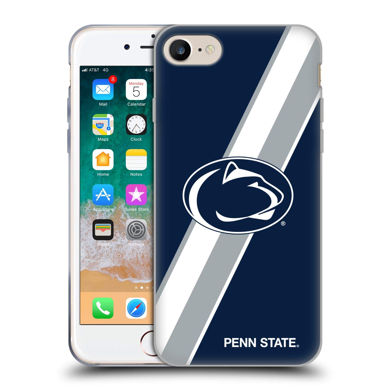 Head Case Designs Officially Licensed Pennsylvania State University PSU Stripes Soft Gel Case for Apple iPhone 7/8/SE 2020 & 2022 - Durable Protection for School, Work & Daily Use