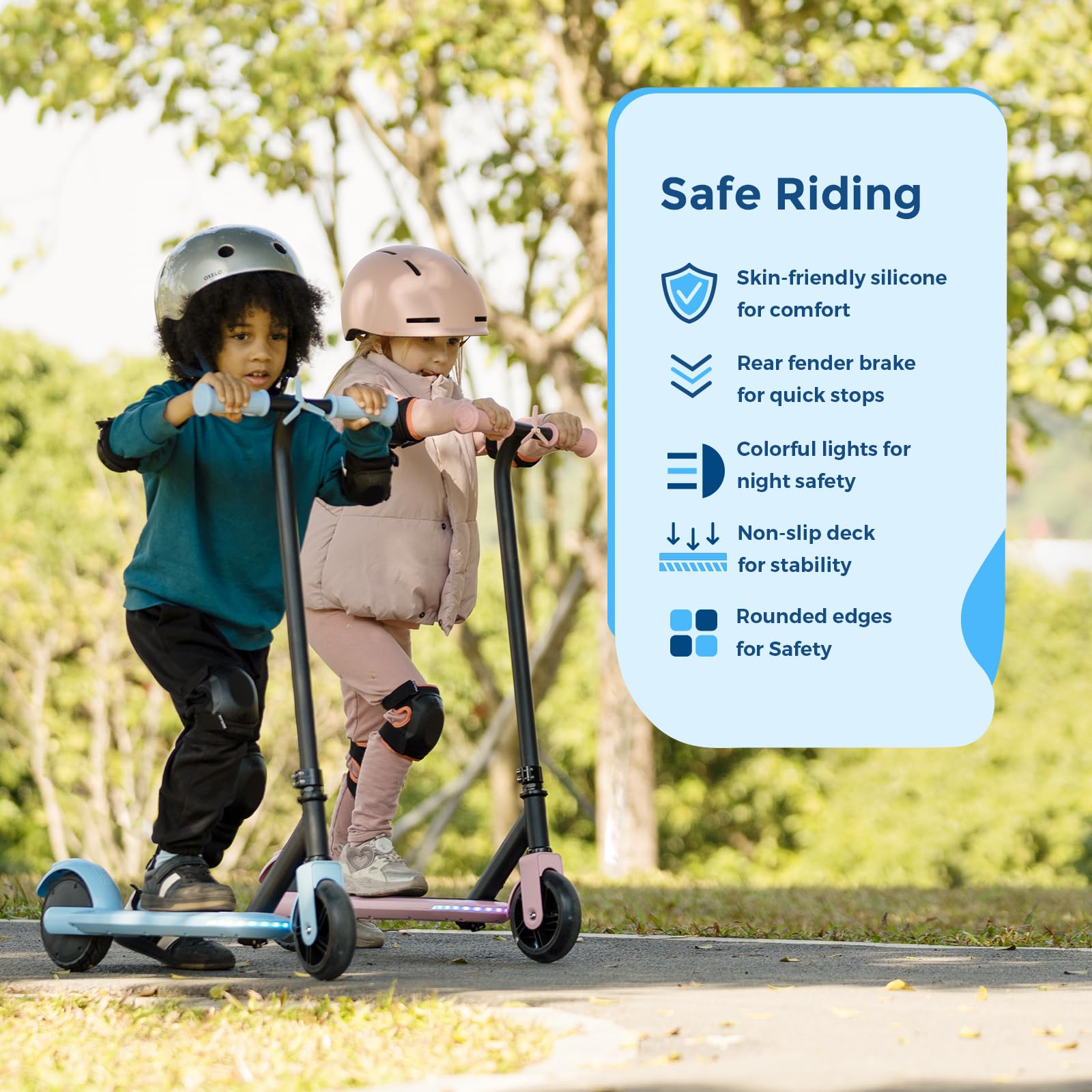 Hiboy ES1 Electric Scooter for Kids Ages 4-8 - 6.2 Mile Range, 40W Motor with Flash Wheels & LED Lights - Perfect Birthday Gift for Boys & Girls - Great for Neighborhood Rides, Park Adventures & Commuting to School