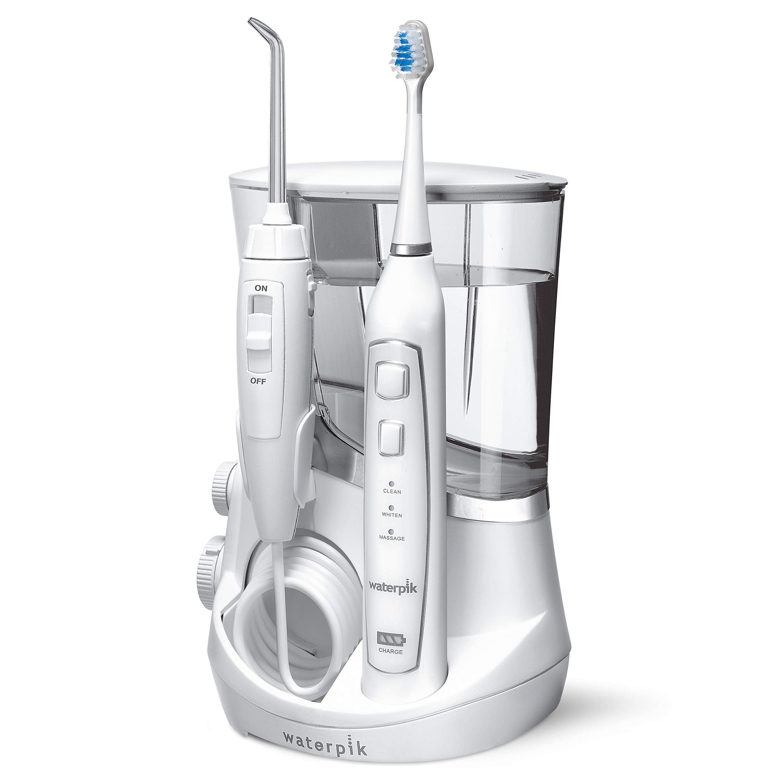 Waterpik Complete Care 5.0 Water Flosser & Sonic Electric Toothbrush Set - Professional Dental Care for Teeth Cleaning, Whitening and Gum Health (White, WP-861) - Perfect for Home Oral Hygiene Routine and Travel