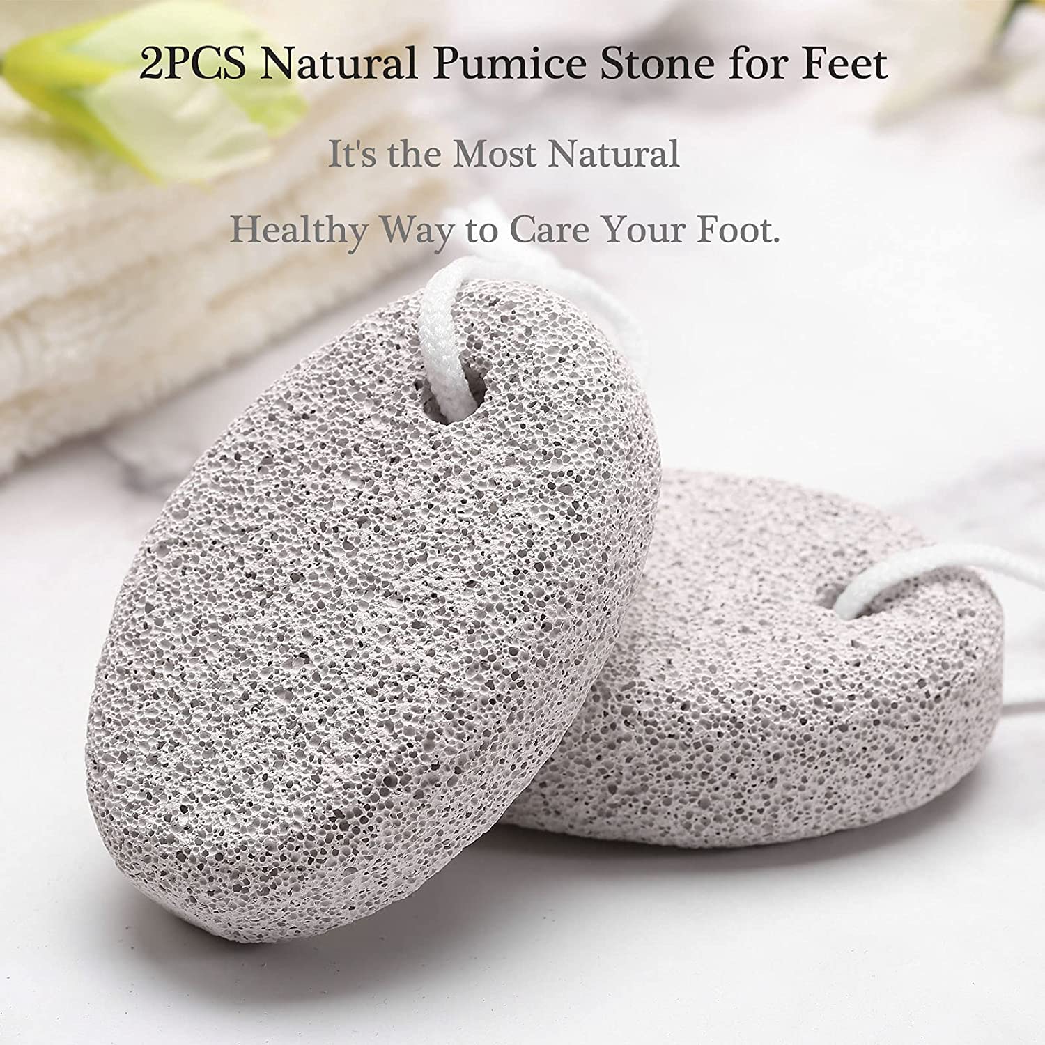Natural Pumice Stone for Feet - Effective Callus Remover & Pedicure Tool for Men & Women | Exfoliates Dead Skin, Softens Heels - Perfect for Home Spa, Pedicures & Foot Care Routine