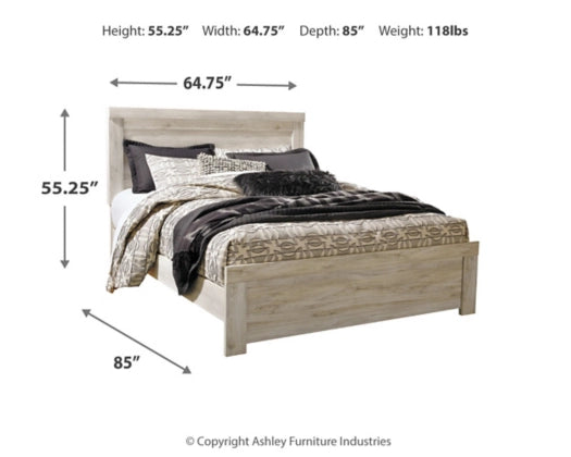Bellaby Queen Panel Bed Frame - Modern Wooden Platform Bed with Upholstered Headboard, Sturdy Slat Support - Perfect for Bedroom, Guest Room, and Dormitory