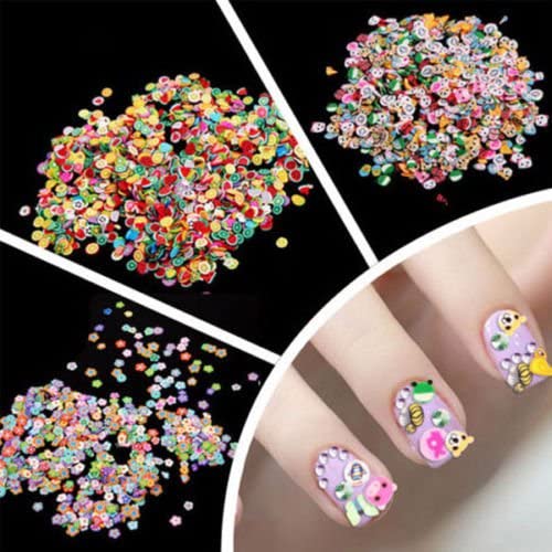 1000Pcs Fimo Clay Fruit Flower Slice Decals - DIY Stickers for Nail Art, Phone Cases & Beauty Decor - Premium Polymer Clay Crafts for Scrapbooking & Home Decoration (73011)