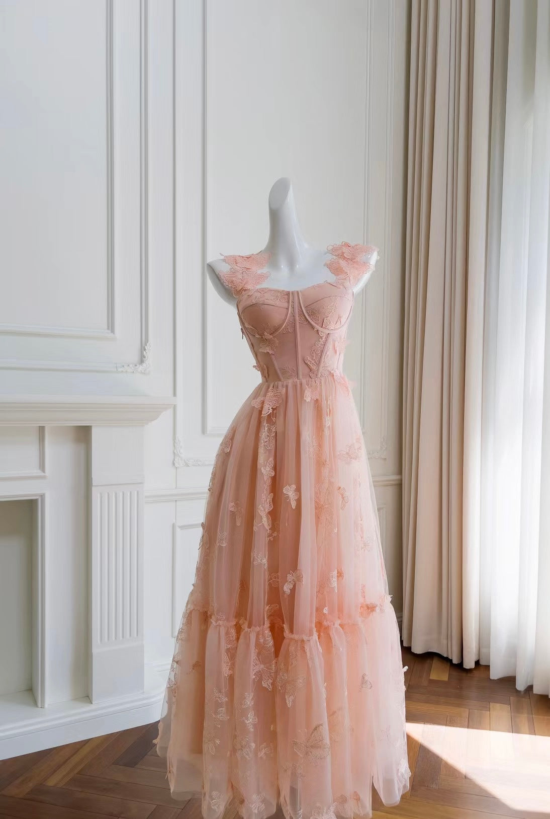 Elegant A-Line Pink Chiffon Prom Dress for Teens - Formal Party Gown J6482 | Perfect for Homecoming, Prom Night & Special Occasions