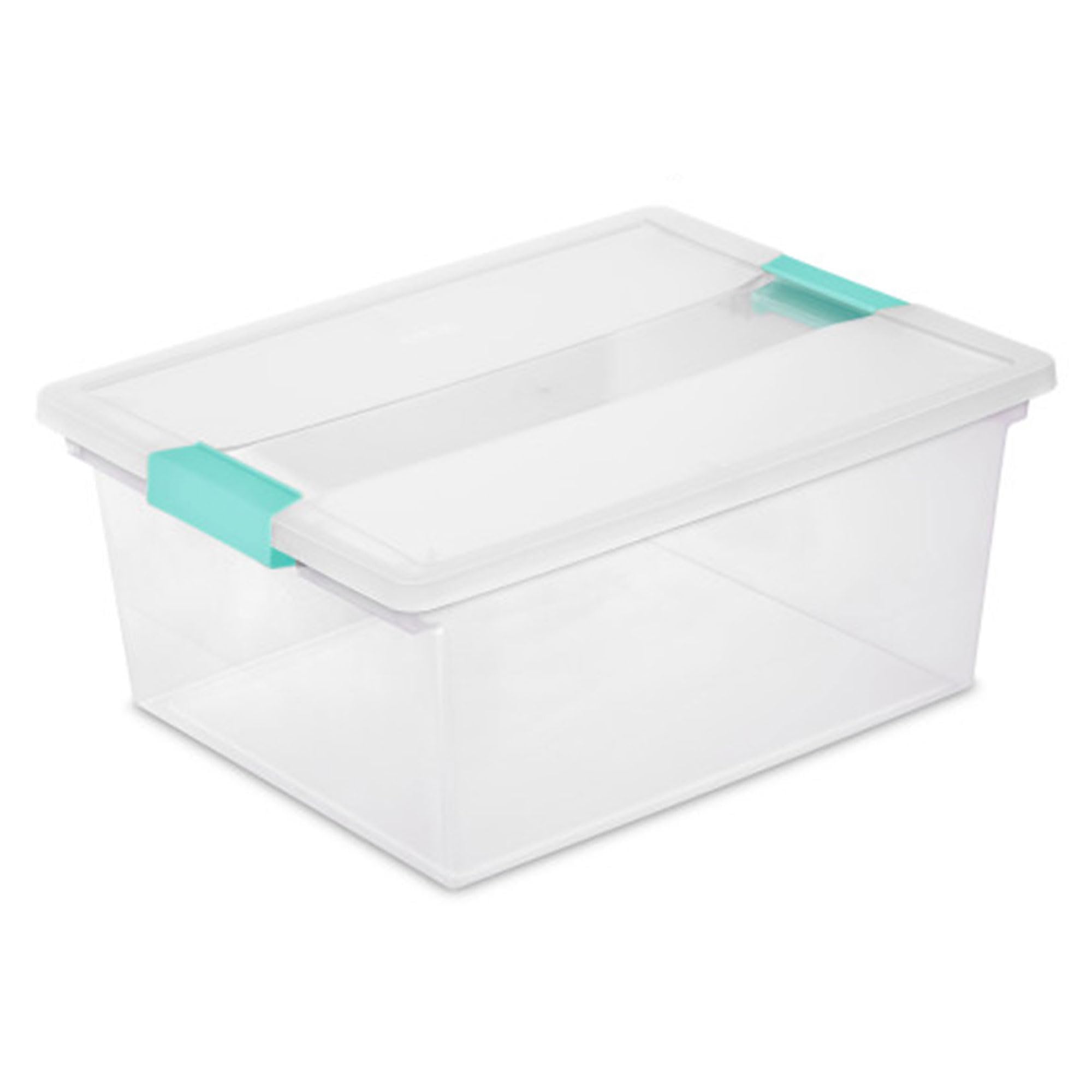 Sterilite 4-Pack Clear Plastic Storage Clip Boxes for Crafts, Office Supplies & Home Organization - Deep Stackable Bins for Organizing Toys, Stationery & DIY Materials