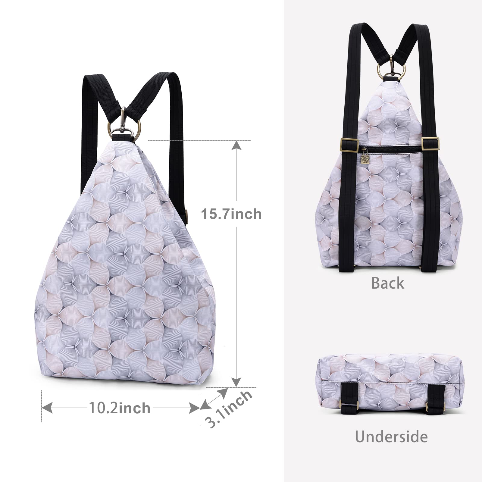Black Butterfly Premium Women's Backpack - Bohemian Style Fashion Casual Daypack, Small Purse Backpack (39-White) for Travel, Work & College