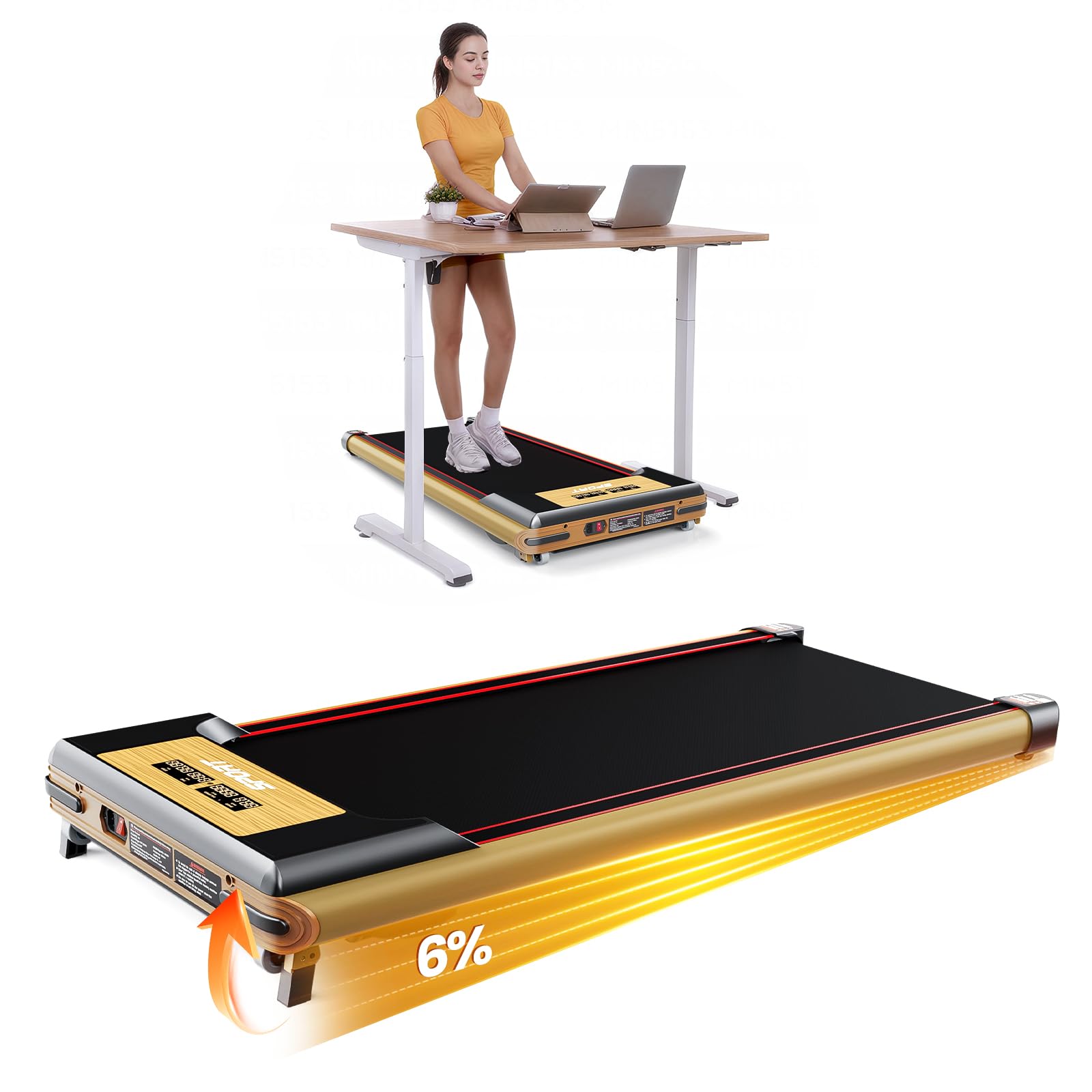 Foldable Walking Pad with Incline - Under Desk Treadmill for Home & Office, 265lbs Capacity Portable Jogging Machine with Reinforced Frame | Perfect for Small Spaces, Work from Home & Apartment Workouts