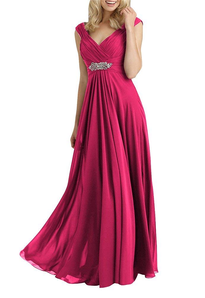 Elegant Mother of The Bride Dresses - Long Formal Evening Gowns with V-Neck for Weddings, Bridesmaids & Special Occasions | Perfect for Ceremonies, Receptions & Black Tie Events