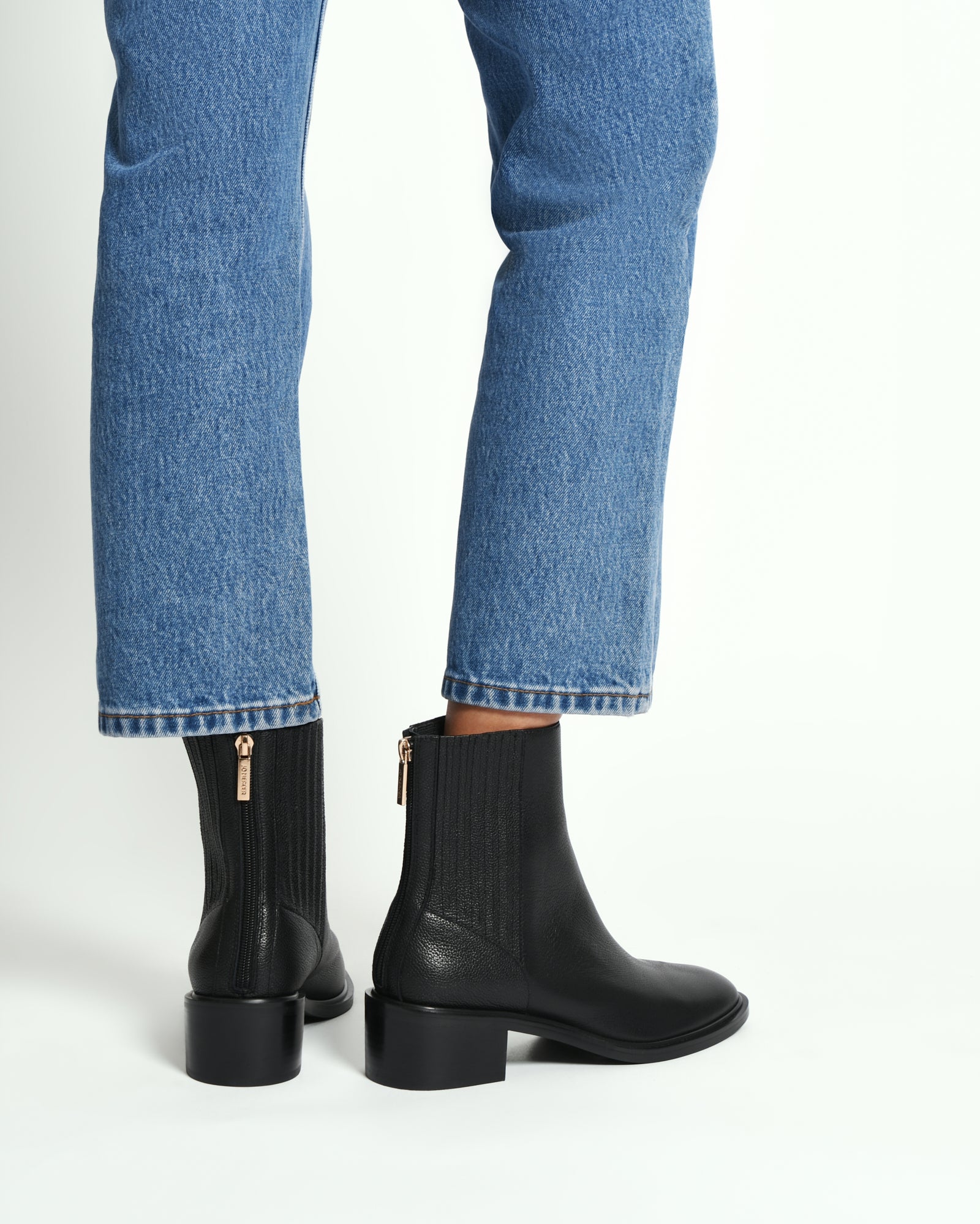 Mason Flat Ankle Boots for Women - Black Leather Chelsea Boots with Side Zipper | Comfortable Casual & Work Shoes for Office, Travel and Everyday Wear