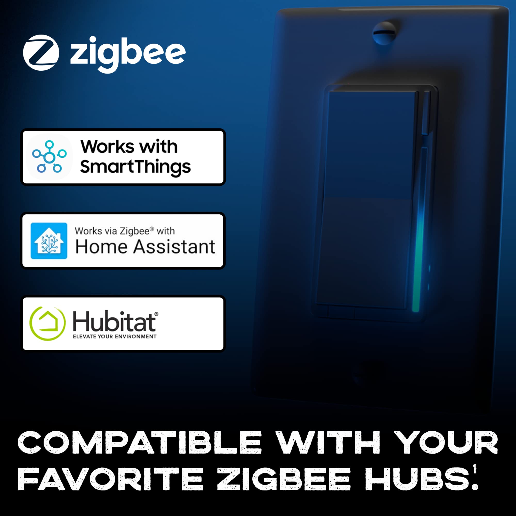 Inovelli 2-in-1 Smart Light Switch (On/Off & Dimmer) - Blue Series VZM31-SN - WiFi & Z-Wave Compatible for Home Automation - Perfect for Living Room, Bedroom & Smart Home Setup