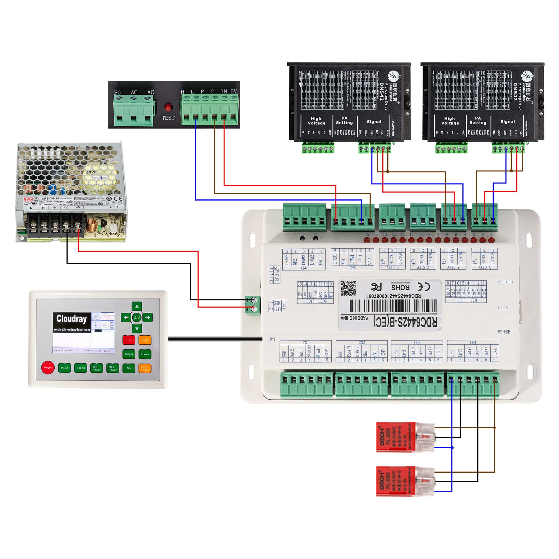 Ruida 6442S Control Panel Replacement for 6442S/6442G CO2 Laser Engraver & Cutting Machine - Perfect for DIY Projects, Sign Making, and Industrial Fabrication