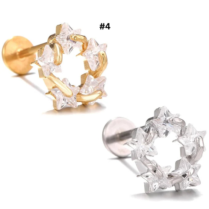 20G Cartilage Surgical Steel Earrings - Cross & Heart Stud Earrings for Women | Hypoallergenic Body Jewelry for Pierced Ears | Perfect for Everyday Wear, Parties & Gifts