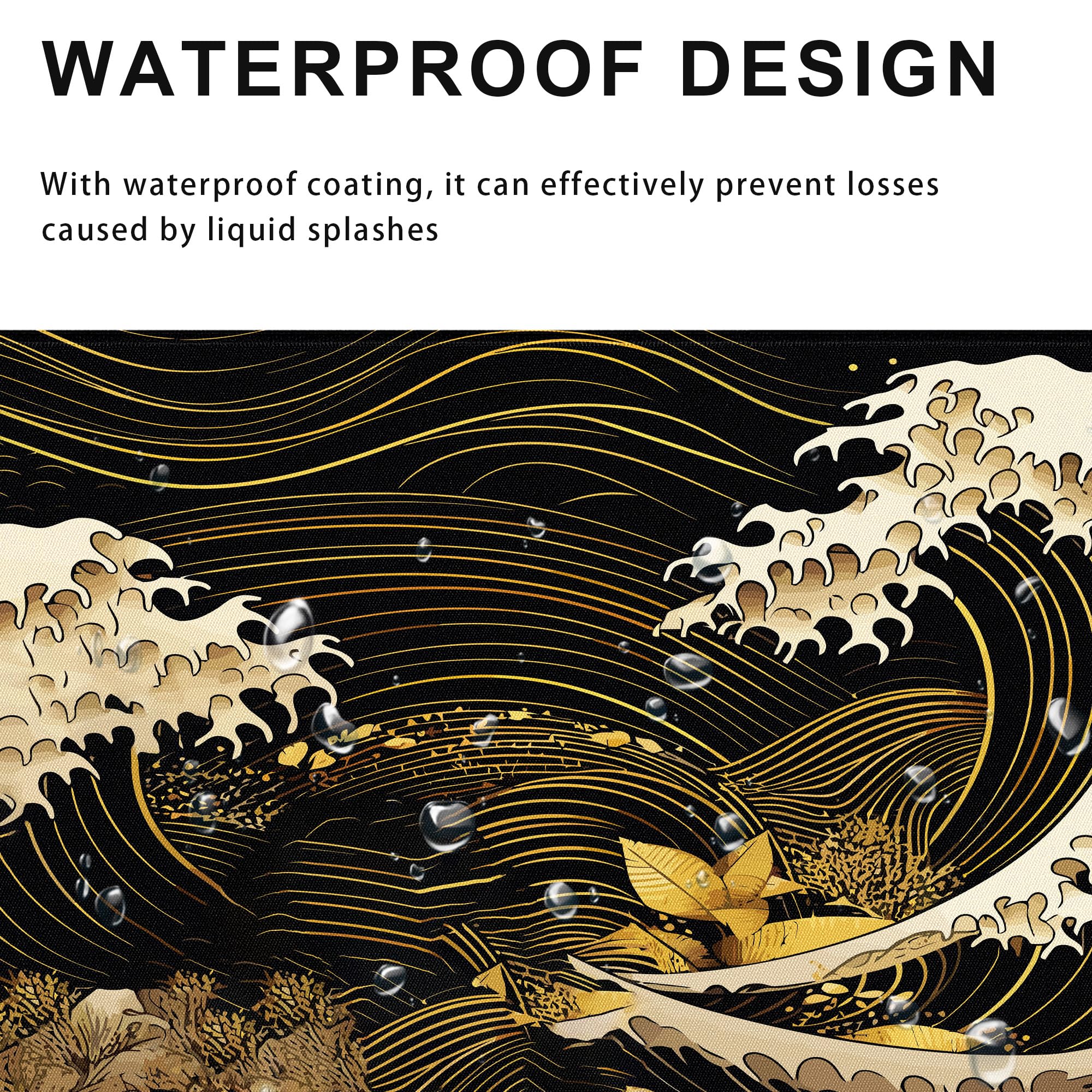 Premium Japanese Wave Design XXL Gaming Mouse Pad (31.5