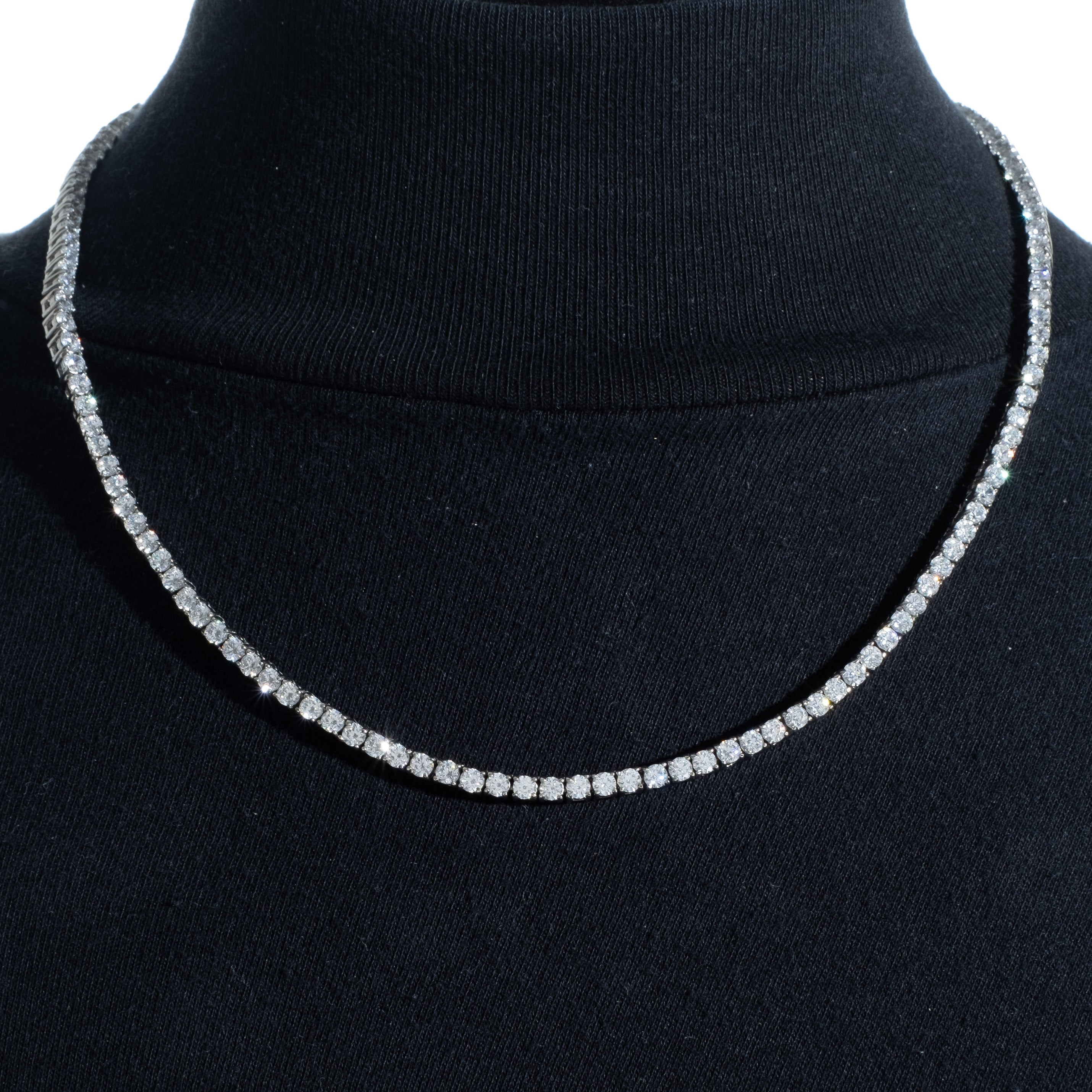 3mm Tennis Chain Necklace for Men & Women - .925 Sterling Silver Cuban Link Chain - Perfect for Casual Wear, Parties & Gifts