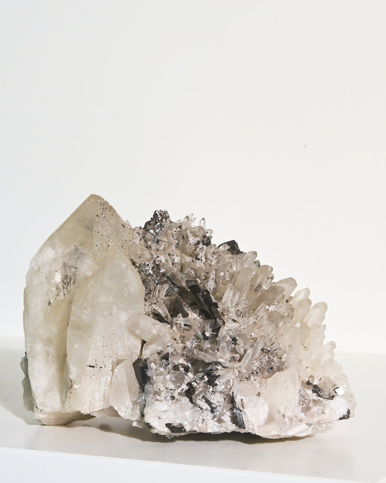 4-Inch Hubnerite with Quartz Crystal - Natural Mineral Specimen for Collectors, Healing & Home Decor
