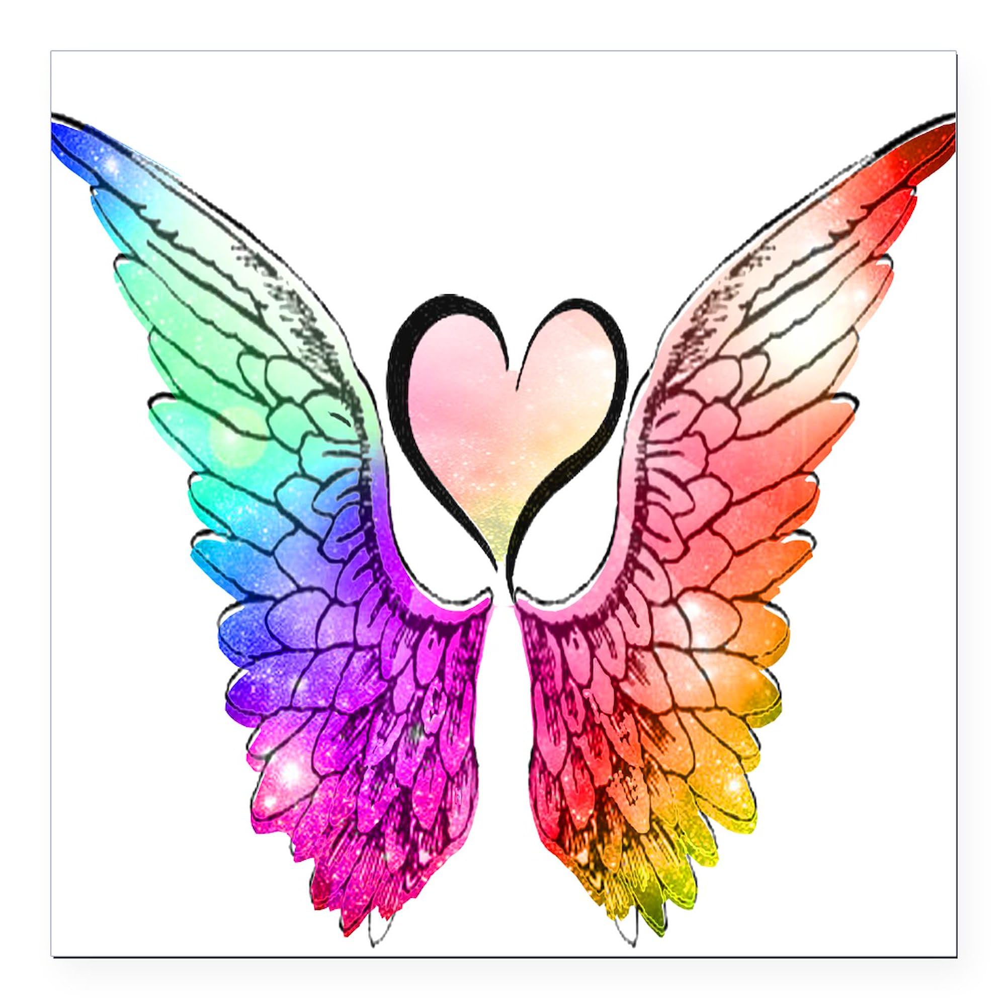Angel Wings Heart Car Magnet 3x3 Inch - Magnetic Bumper Sticker for Cars, Trucks & Vehicles | Perfect for Decoration, Gifts & Personal Expression