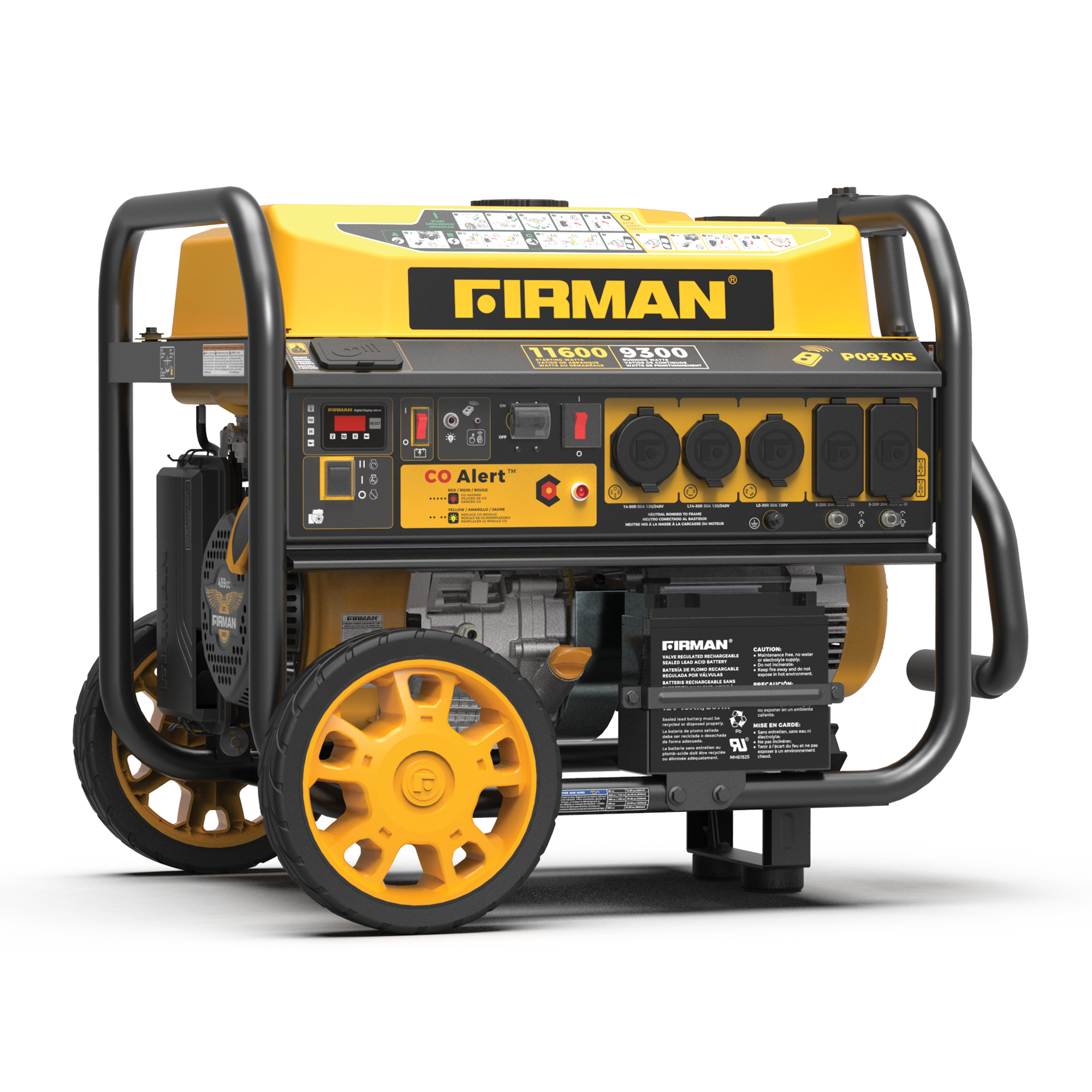 11600W Portable Gas Generator with Remote Start & CO Alert - 120/240V Dual Voltage for Home Backup, Camping & Emergency Power