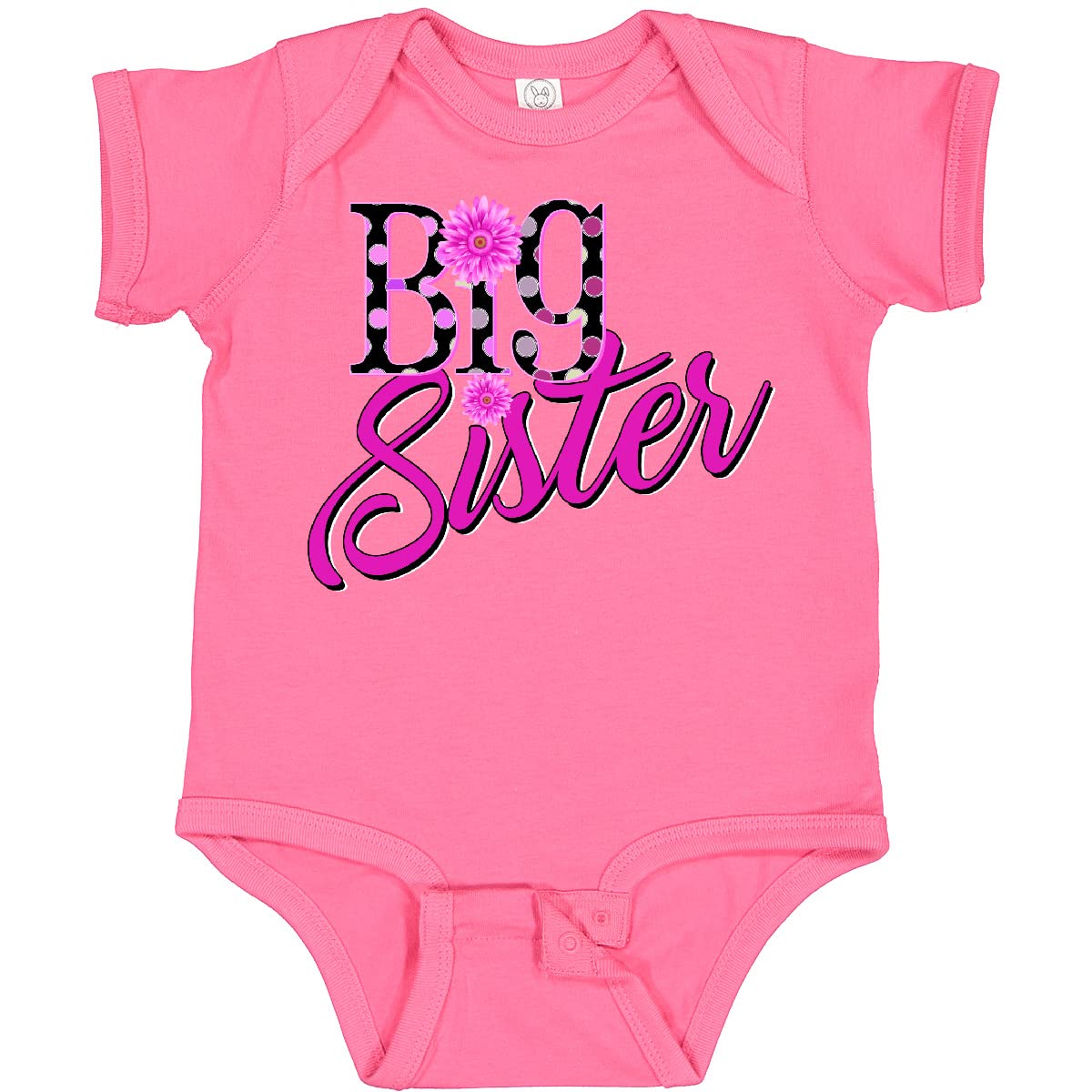 Inktastic Big Sister with Polka Dots Baby Bodysuit - Cute Matching Outfit for Siblings, Newborn & Infant Gift Idea - Perfect for Family Photos, Birth Announcements & Special Occasions