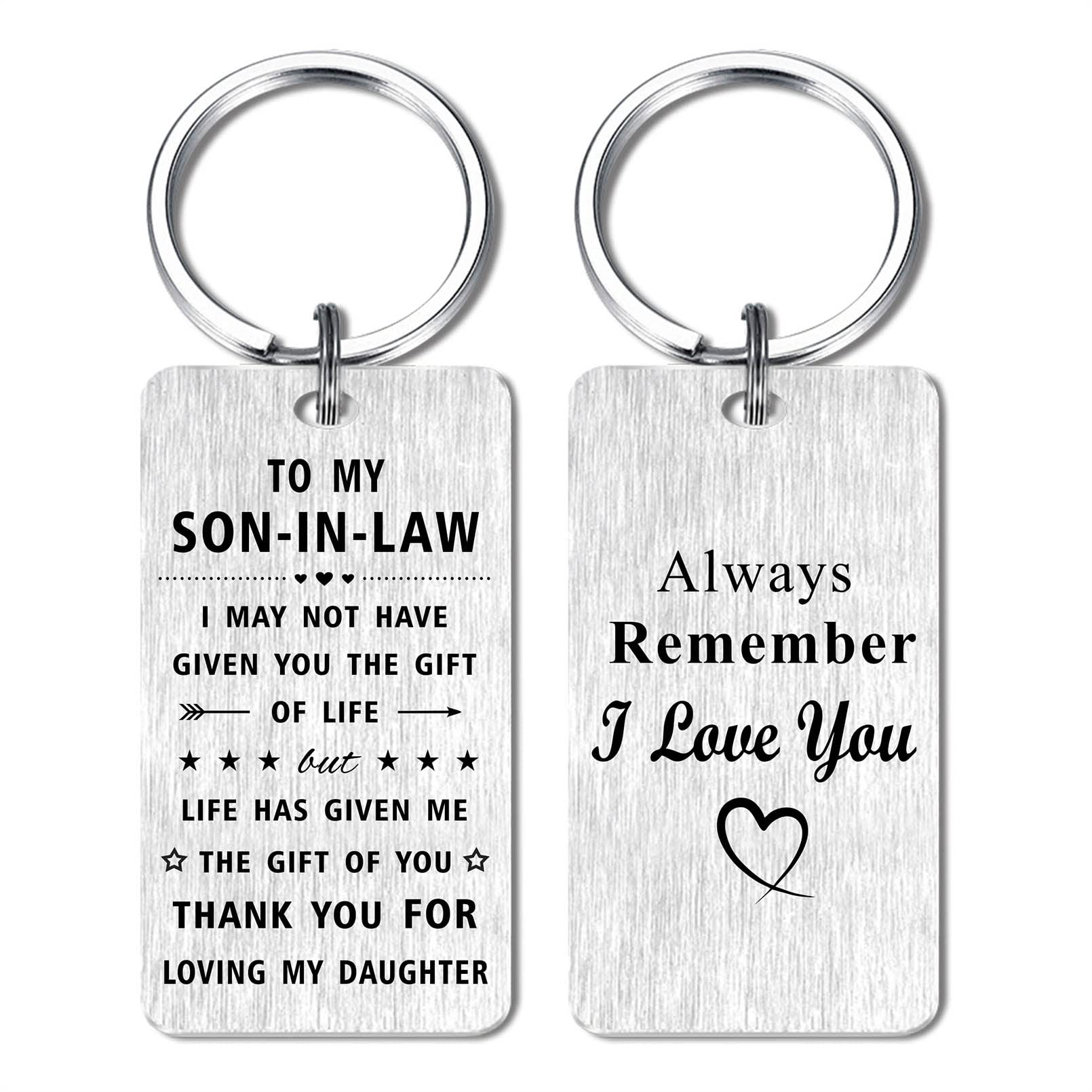 Jzxwan Son-in-Law Gift Keychain - Thoughtful Present from Mother-in-Law | Birthday Gift for Future Groom | Wedding, Anniversary & Special Occasion Keepsake