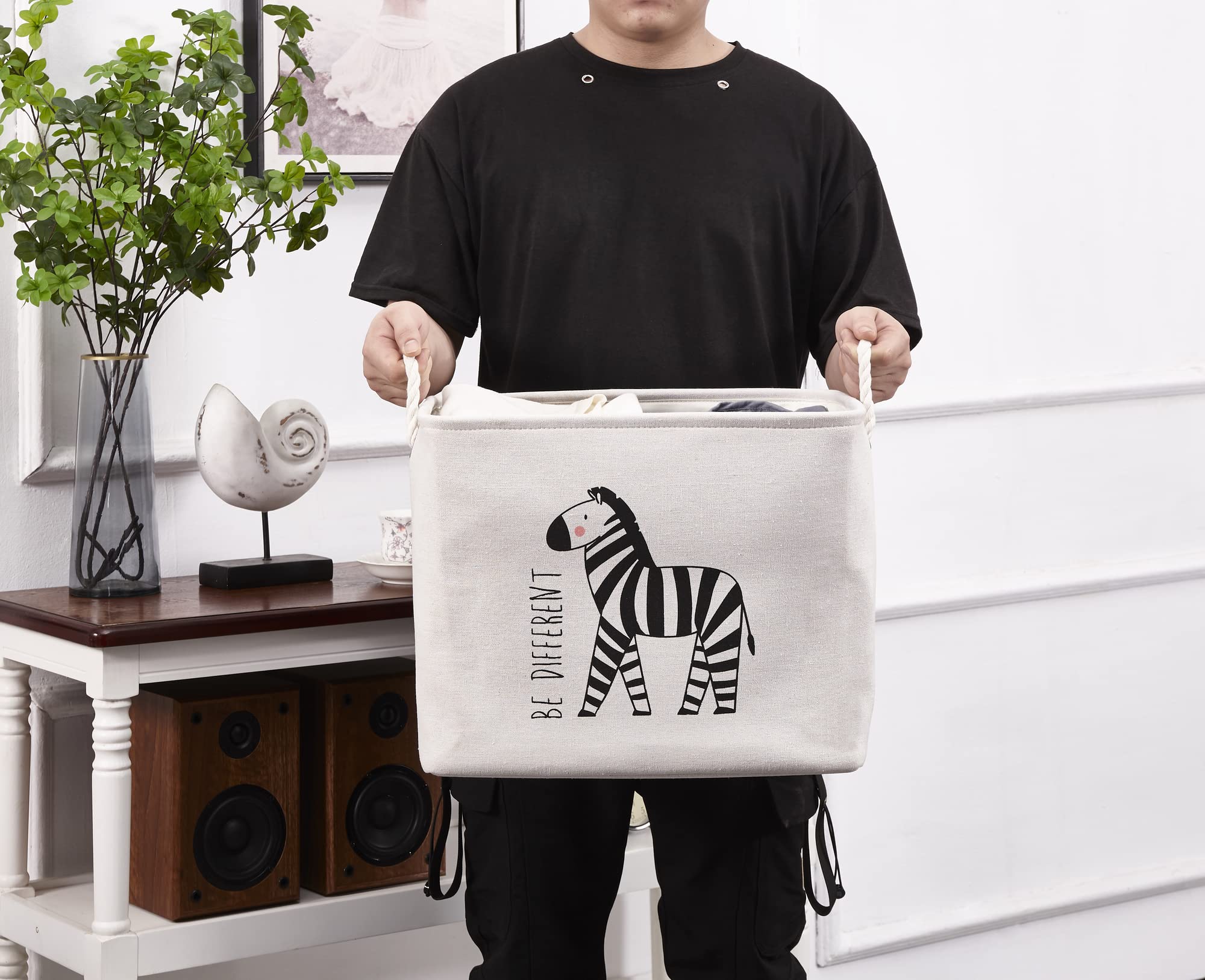 DECOMOMO 42L Toy Storage Bin Organizer - Safari Animal Toy Basket & Kids Laundry Hamper (3-Pack: Lion, Zebra, Giraffe) - Perfect for Nursery, Playroom & Kids Bedroom Organization