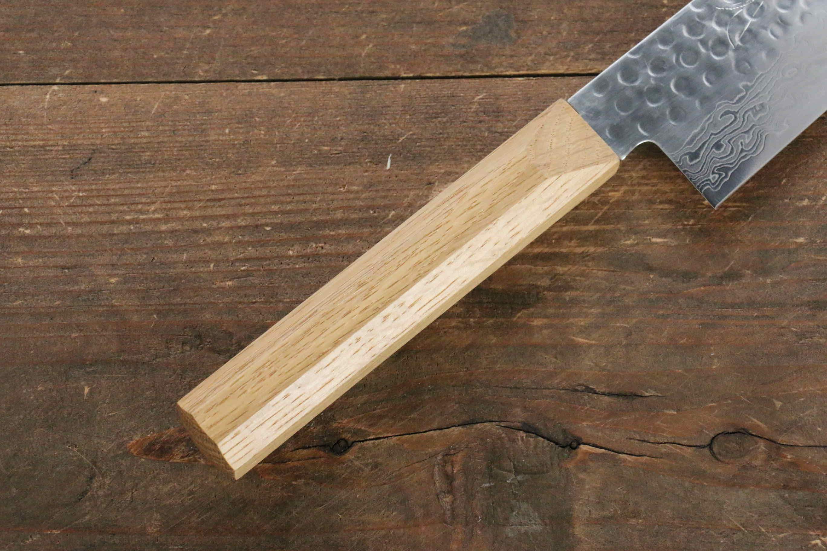 Premium Jikko VG10 17-Layer Gyuto Japanese Chef Knife - 200mm Oak Handle - Perfect for Sushi, Meat Slicing & Vegetable Chopping