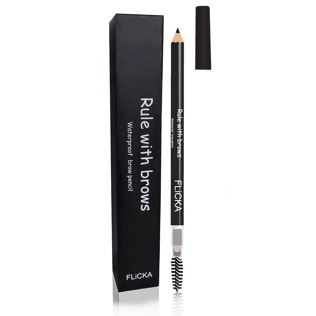 FLiCCA Eyebrow Pencil with Spoolie - Long-lasting Natural Brows for Daily Makeup