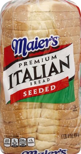Maier's Premium Italian Seeded Bread - 20 oz Bag | Authentic White Italian Loaf for Sandwiches, Paninis & Family Dinners | Fresh Baked Artisan Bread