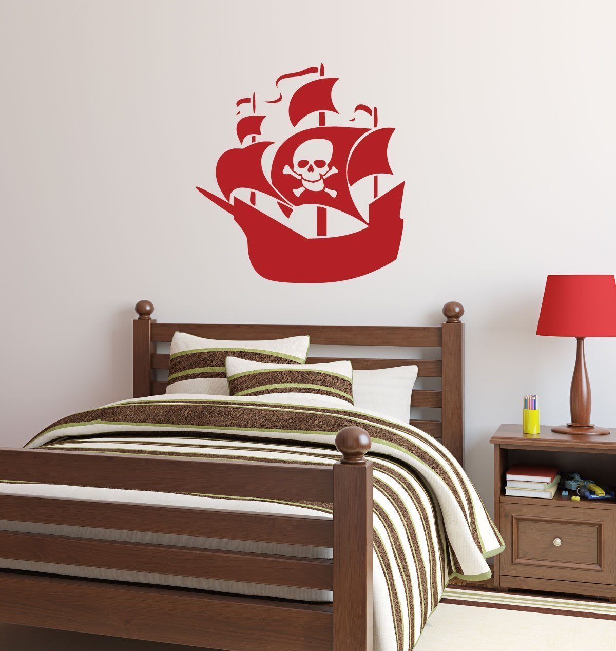 Personalized Pirate Ship Wall Decal - Removable Vinyl Sticker for Boys Room, Playroom, Nursery & Classroom Decor | Perfect for Kids Bedroom, Preschool & Home Decoration