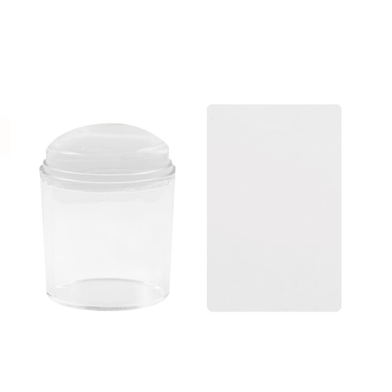 1 Set Clear Silicone Nail Stamper Kit with Scraper - DIY Nail Art Stamping Plates & Polish for Professional Salon & Home Manicure (Clear)