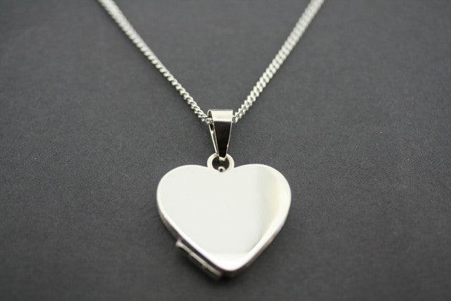 Sterling Silver Heart Locket Pendant Necklace with 60cm Link Chain - Perfect for Valentine's Day Gifts, Anniversary Presents & Romantic Occasions