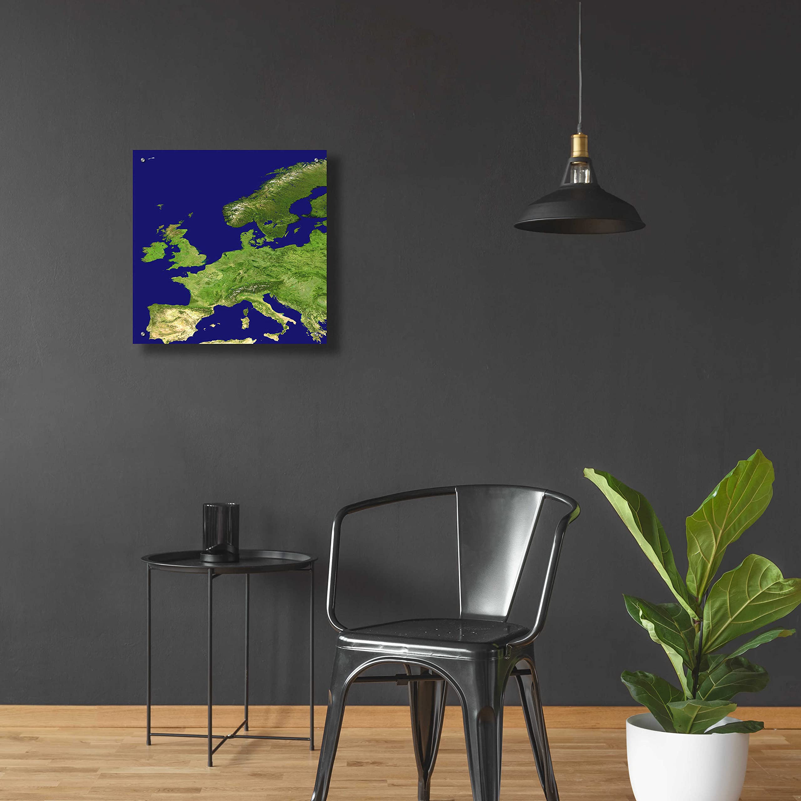 Epic Art 'Earth as Art: Europe' Acrylic Glass Wall Decor - 24x24 Inch Modern Home & Office Artwork - Perfect for Living Room, Bedroom, or Office Decoration