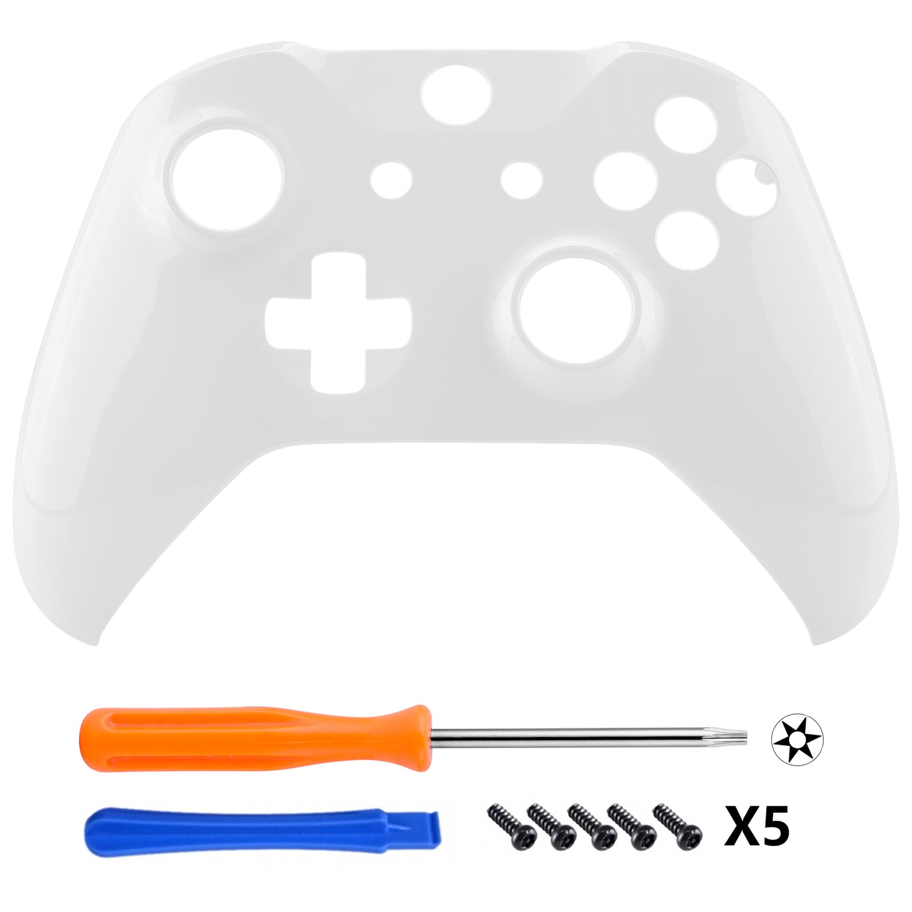 eXtremeRate Glow in The Dark Replacement Front Housing Shell for Xbox One X & S Controller (Model 1708) - Custom Gaming Accessory for Enhanced Night Play & DIY Controller Modding