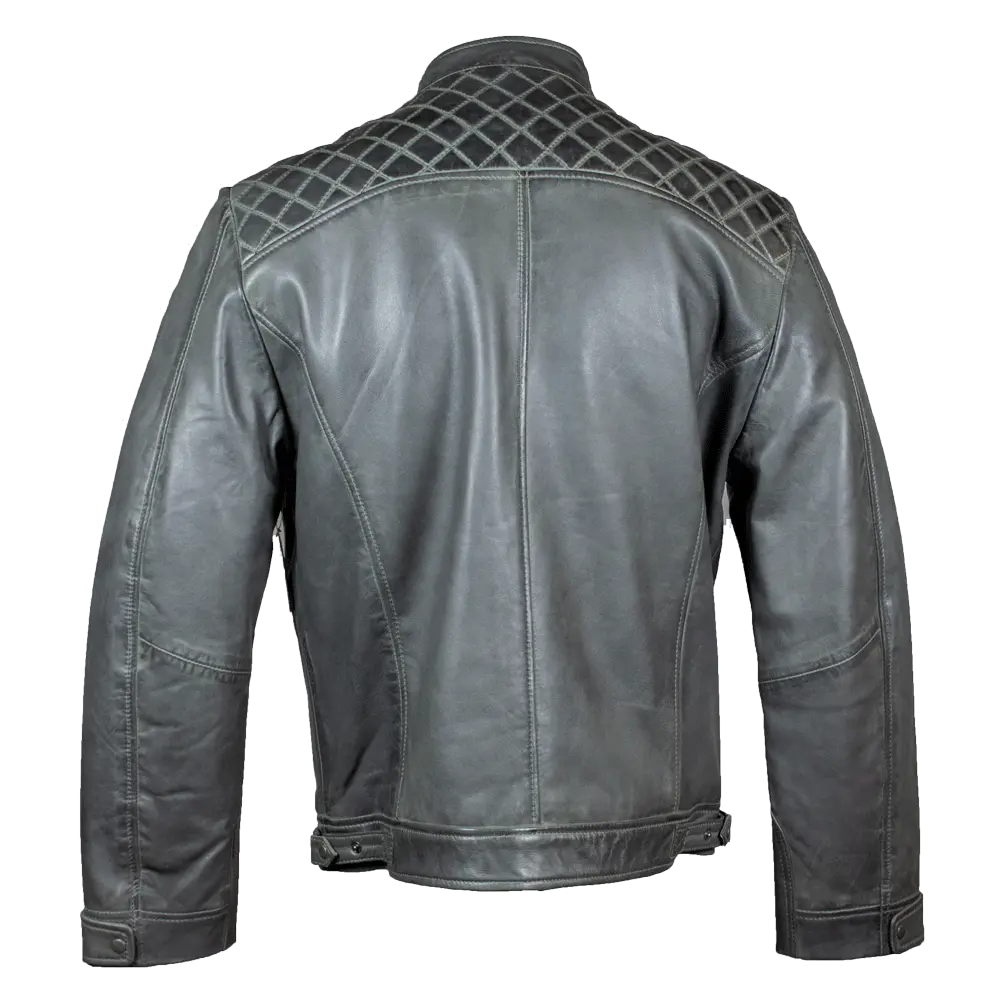 BOL Men's Quilted Shoulder Leather Jacket - Stylish Winter Coat for Casual Wear & Outdoor Activities
