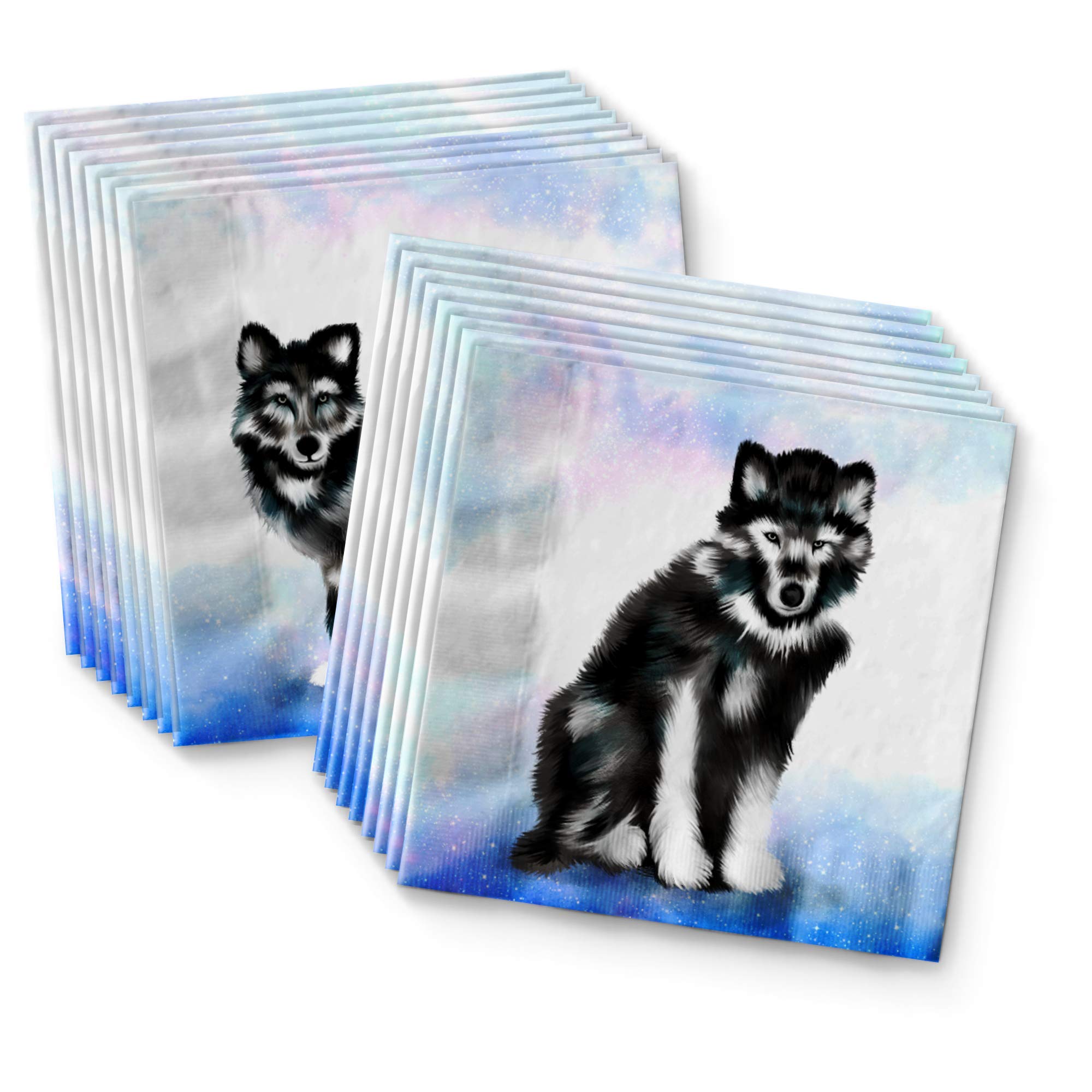 Wolf Themed Birthday Party Supplies Set - 16-Piece Tableware Kit with Plates, Napkins & Cups for Wild Animal Birthday Decorations (Perfect for Kids, Adults & Jungle Theme Parties)
