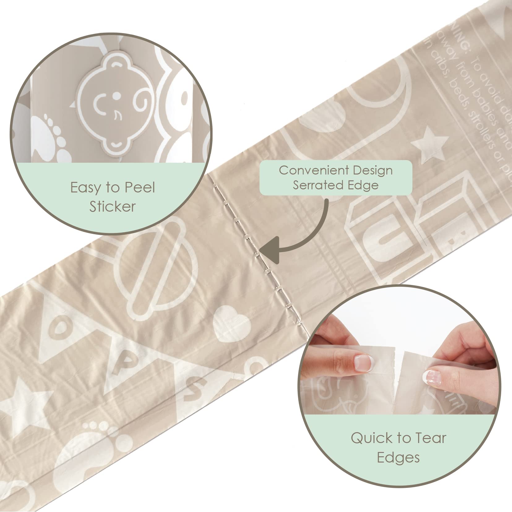 **Disposable Diaper Bags (90 Count) | Unscented Leak-Proof Baby Diaper Trash Bags | 6 Refill Rolls (9 x 13 Inches) | Travel & On-the-Go Diaper Disposal | Perfect for Home, Daycare & Traveling with Baby**