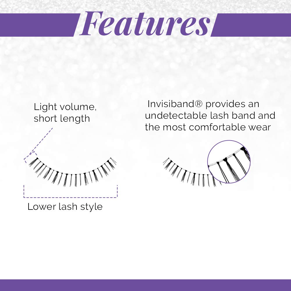 Ardell False Eyelashes Glamour Strip Lashes 112 Black (Lower Lash) 4 Pack - Natural Looking Lower Lashes for Dramatic Eye Makeup, Perfect for Parties, Weddings & Special Occasions