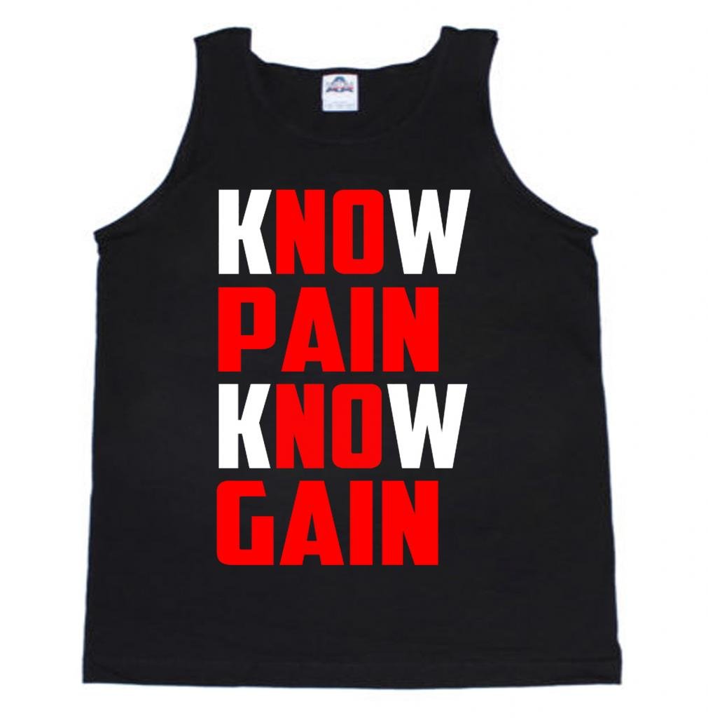 FTD Apparel Men's No Pain No Gain Motivational Workout Tank Top - Gym & Fitness Training Shirt for Running, Weightlifting & Athletic Performance