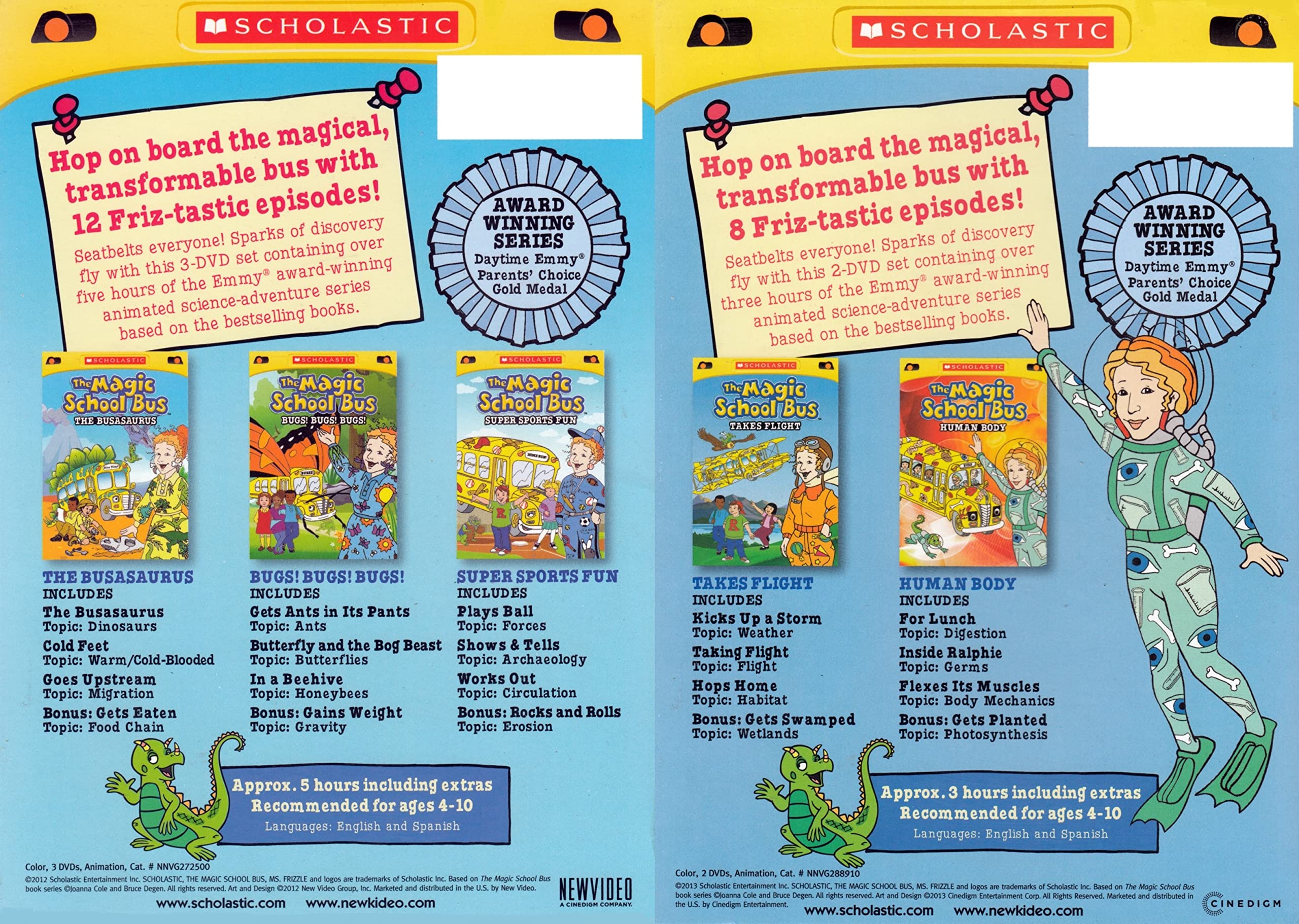 The Magic School Bus Field Trip Fun & Games and Planes & Robots 2-Pack - Educational STEM Toys for Kids Classroom Learning & Birthday Gifts