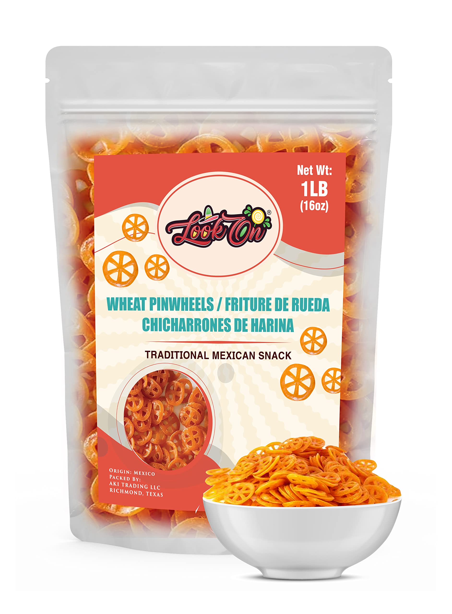 Duritos (Duros) 1LB - Authentic Mexican Wheat Pinwheel Snacks | Crunchy Wheel-Shaped Chicharrones de Harina | Gluten-Free Puffed Chips by LookOn - Perfect for Parties, Movie Nights & Mexican Cuisine Pairings