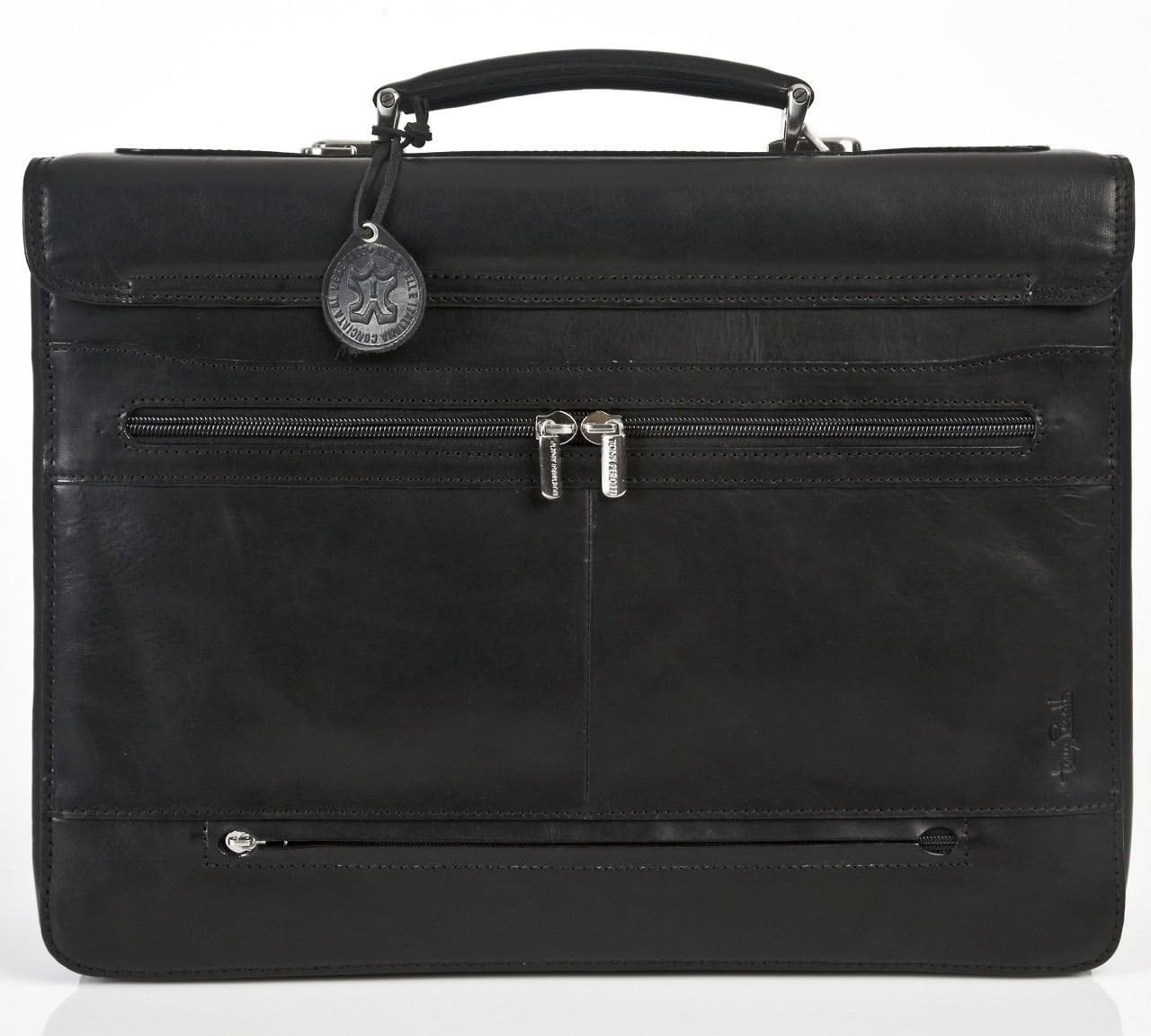 Tony Perotti Men's Italian Cow Leather Bella Russo Double Compartment Laptop Briefcase - Professional Business Bag for Office, Travel & Work Commute