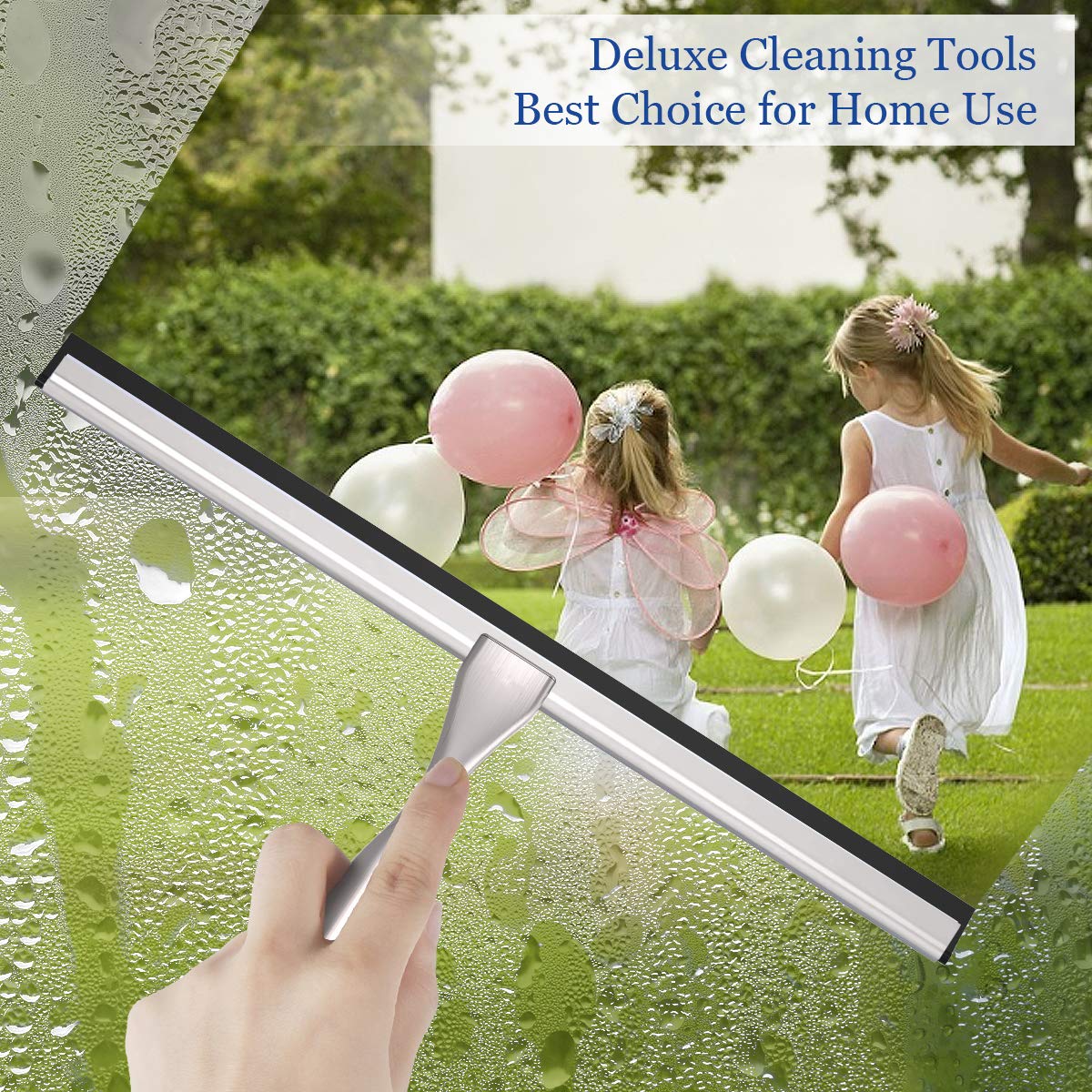 14 Inch Grey Shower Squeegee - Perfect for Shower Doors, Bathroom Mirrors, Tiles & Car Windows | Streak-Free Cleaning for Glass, Windows & Smooth Surfaces