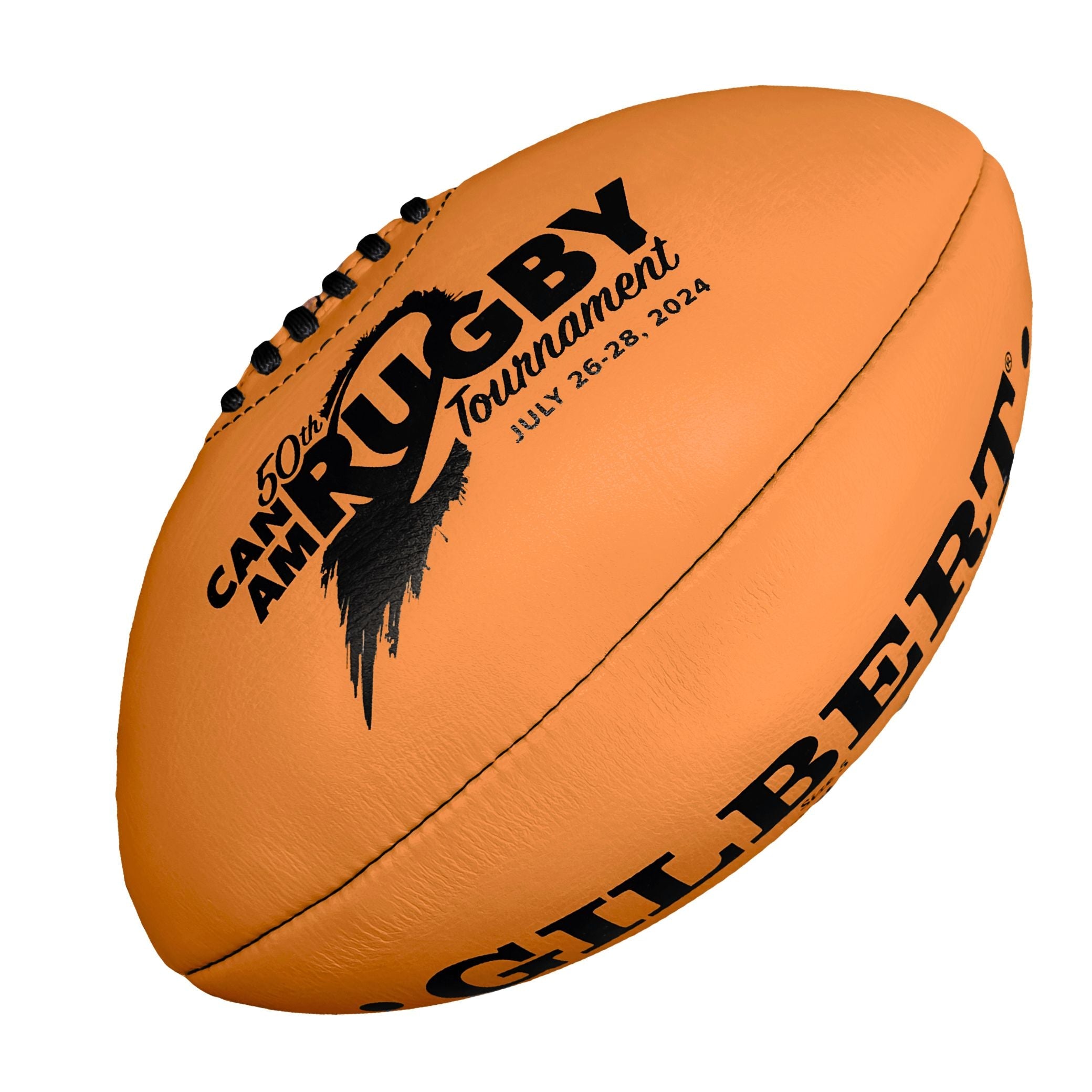 Can Am Rugby 50th Anniversary Gilbert Vintage Leather Ball - Official Match Size Rugby Ball for Training, Collectibles & Gift for Rugby Fans