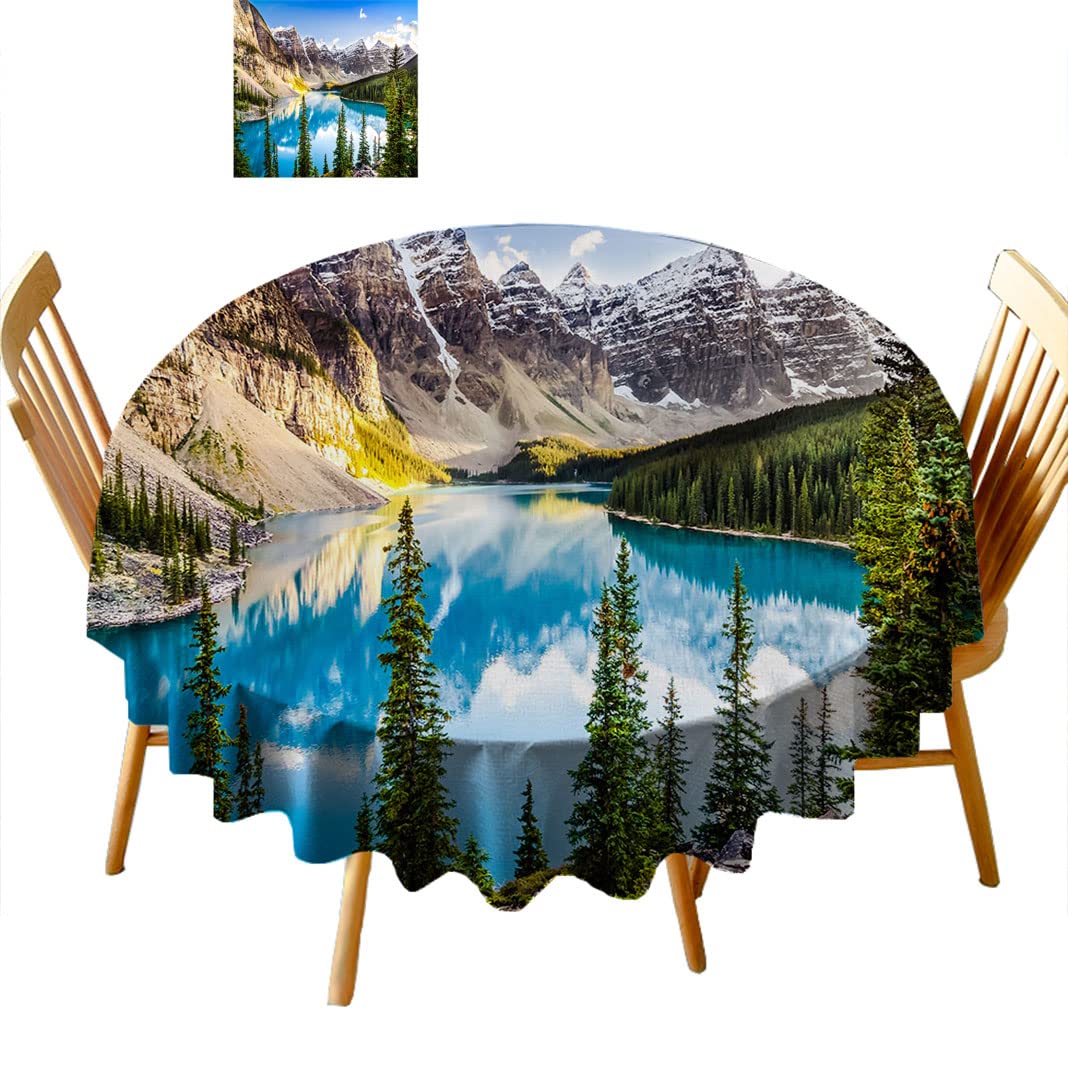 Round Tablecloths 36 Inch - Premium Fabric Table Cover for Coffee & Tea Tables (B45NL) - Perfect for Dining, Parties, and Home Decor