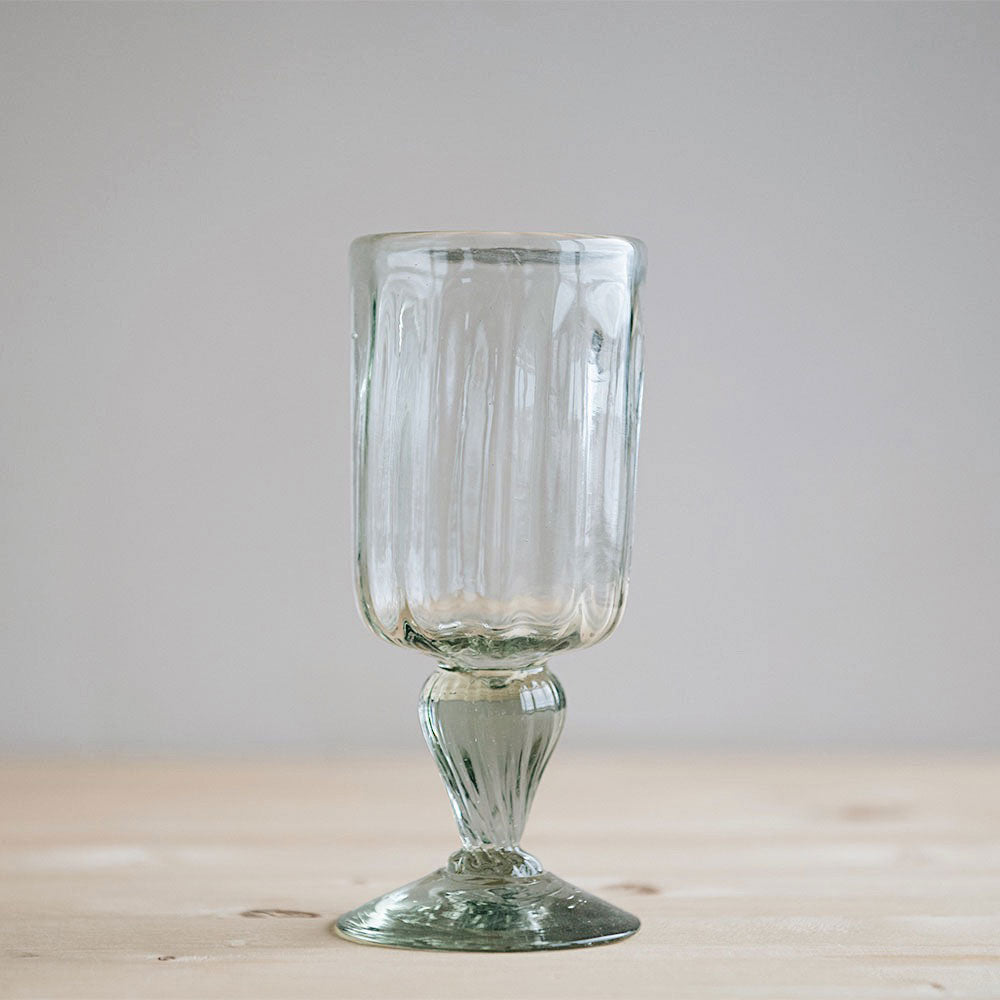 Handblown Fluted Glass Vase - Elegant Decorative Centerpiece for Dining Table, Wedding, Home Decor | Artisan Crafted Clear Glass Vase for Flowers & Interior Design