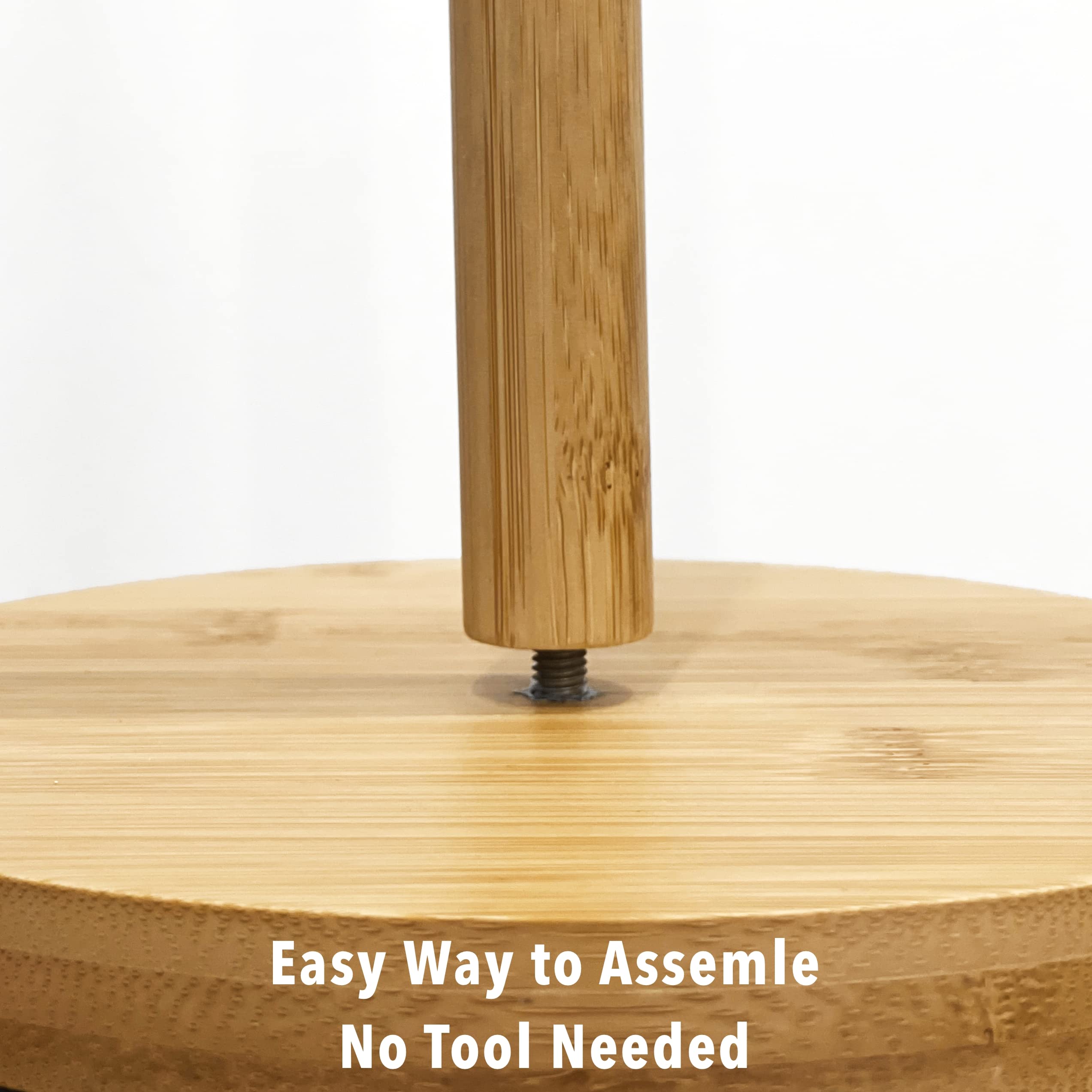 Bamboo Paper Towel Holder - Free Standing Wooden Towel Rack for Kitchen, Bathroom & Bedroom - Countertop Organizer for Paper Towels (A074) - Perfect for Home, Office & RV Use