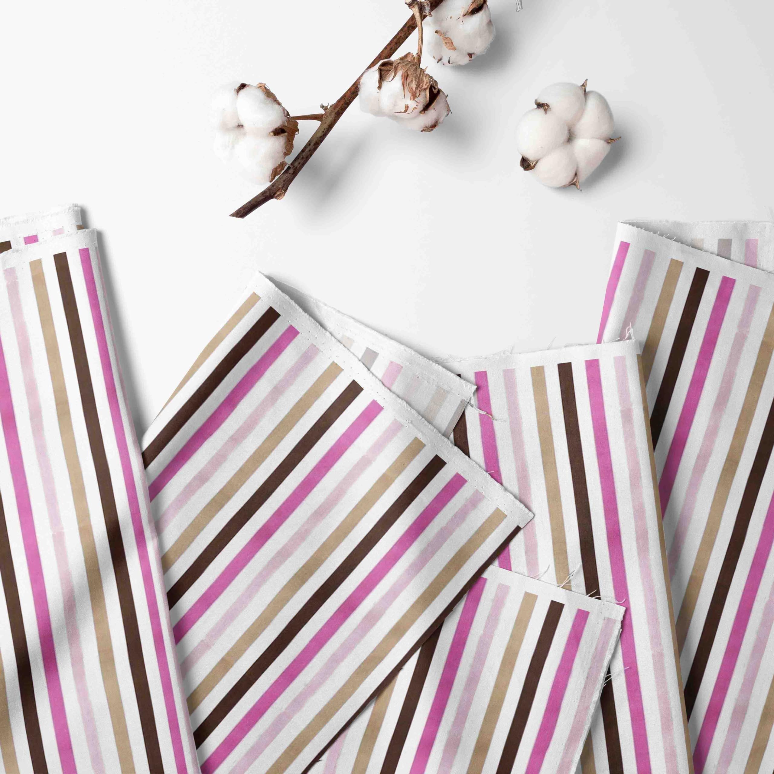 Bacati Crib Fitted Sheets - Soft Mod Stripes Pink & Chocolate (Pack of 2) | Breathable Cotton Baby Crib Sheets for Boys & Girls | Perfect for Nursery, Daycare & Travel