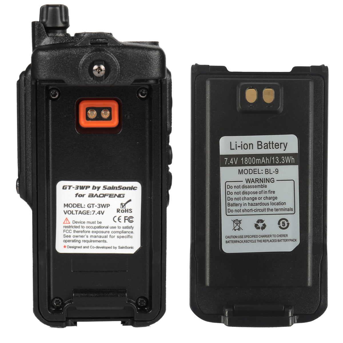 Baofeng GT-3WP Long Range Two-Way Radios (10 Pack) with Programming Cable - Ideal for Outdoor Adventures, Construction Sites & Emergency Communication