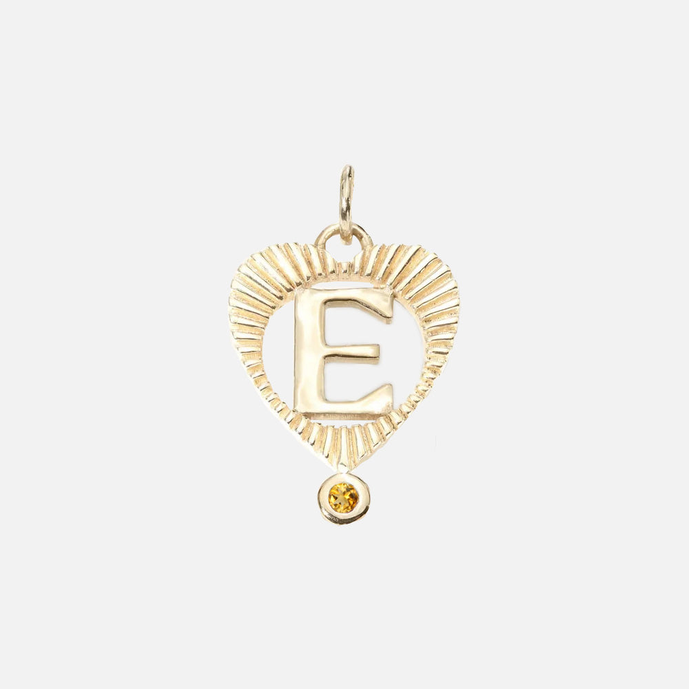 Sunbeam Letter Heart Charm Necklace - Dainty Gold Plated Initial Pendant for Women - Perfect for Valentine's Day, Anniversary & Everyday Layering Jewelry