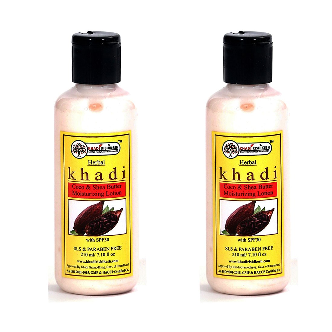 Khadi Rishikesh Herbal Coconut & Shea Butter Moisturizing Lotion Set - 2 Pack (420ml Total) | Natural Hydration for Dry Skin | Perfect for Daily Body Care & Gift Sets