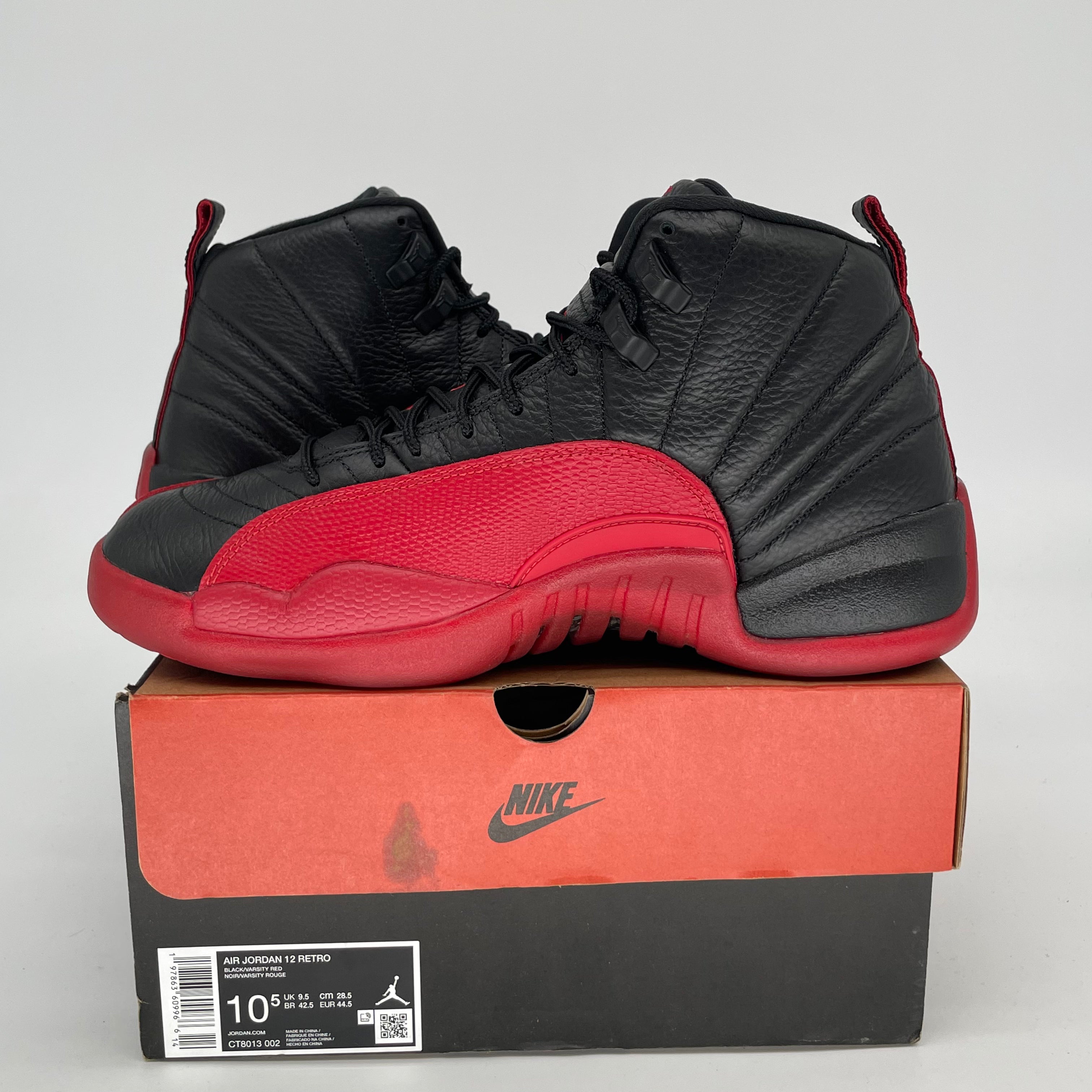 Original Air Jordan 12 Retro 'Flu Game' Basketball Shoes - Men's Size 10.5/Women's 12 (CT8013-002) - Perfect for Game Day & Streetwear Fashion